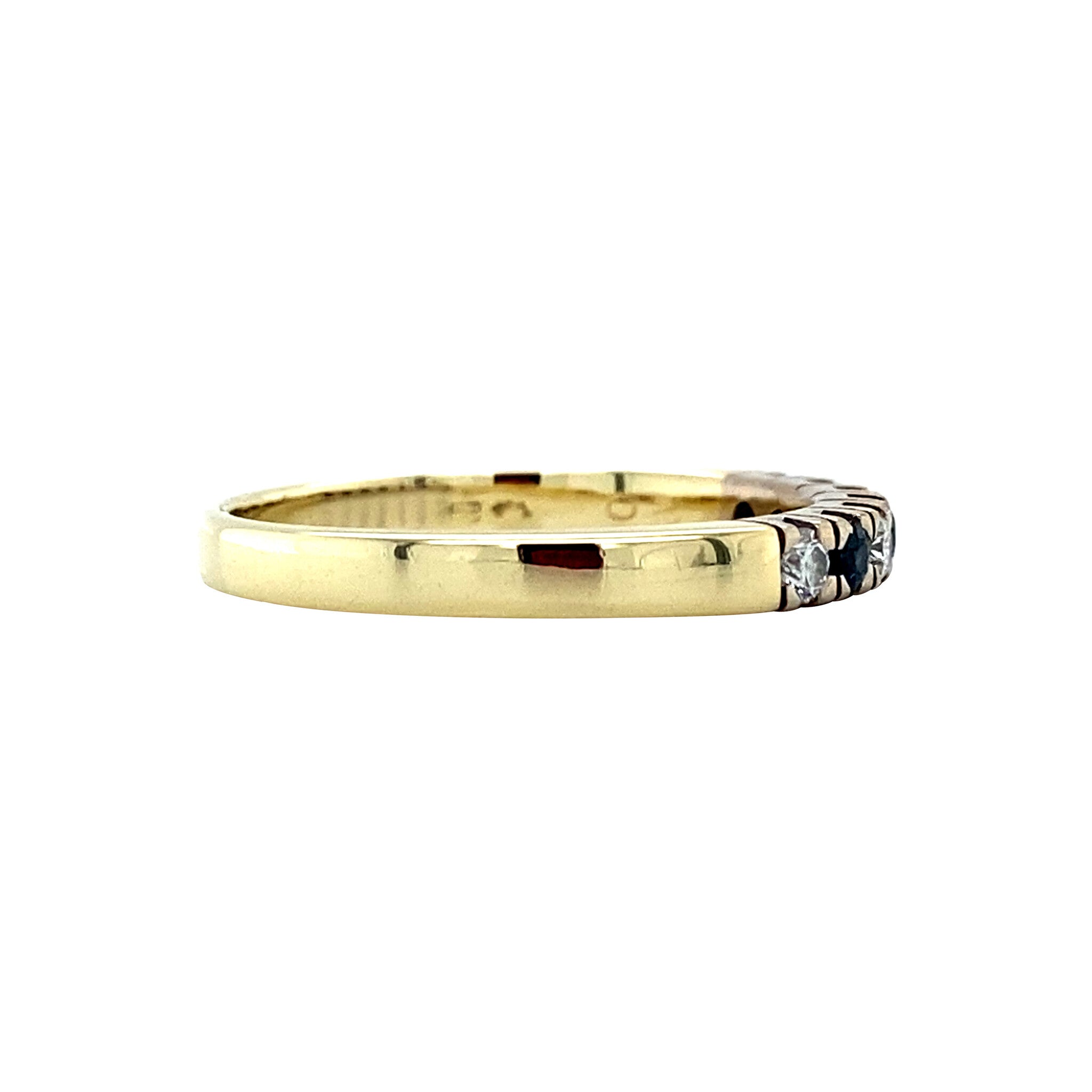 14 kt gold ring with sapphire and diamond