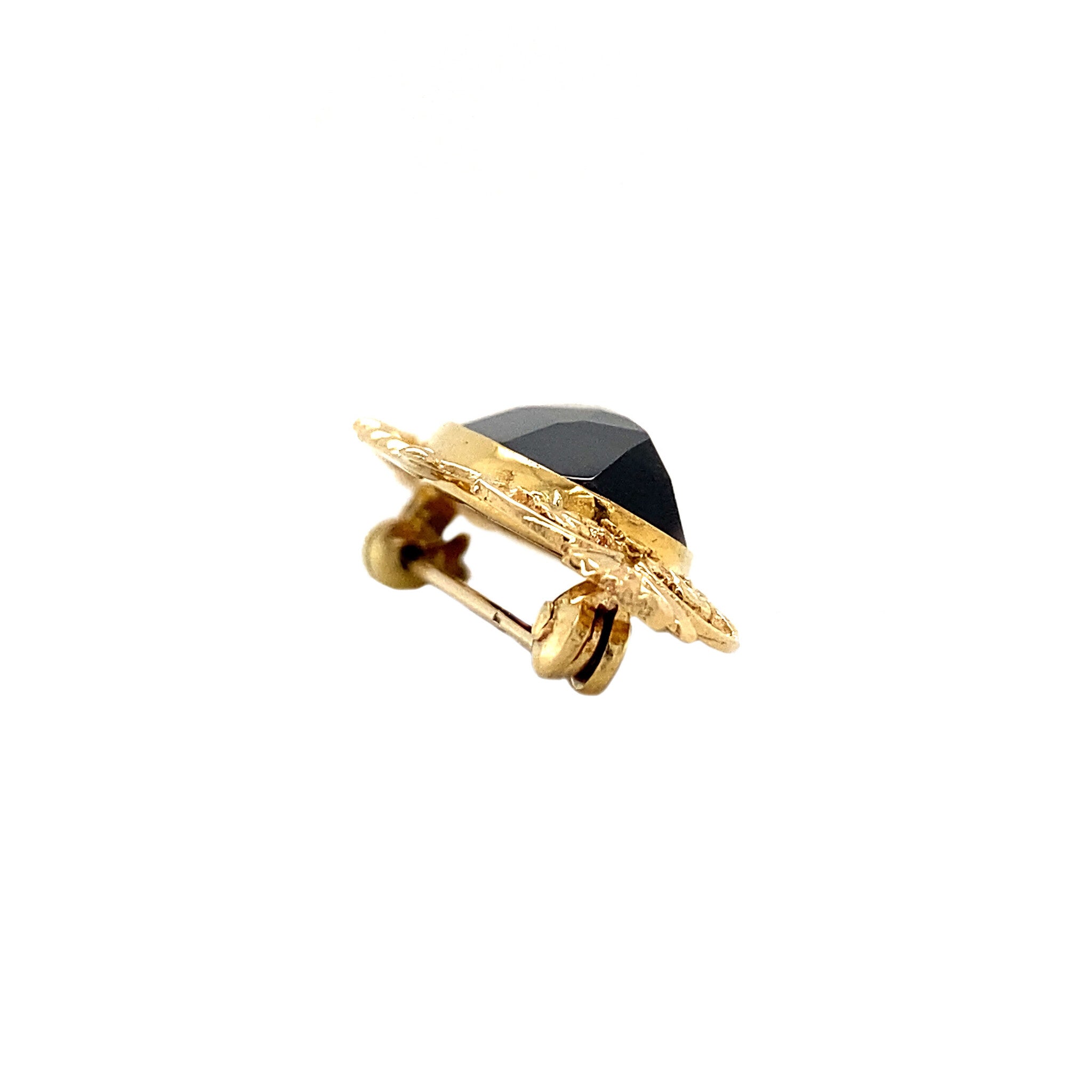 Gouden broche met granaat 14 krt