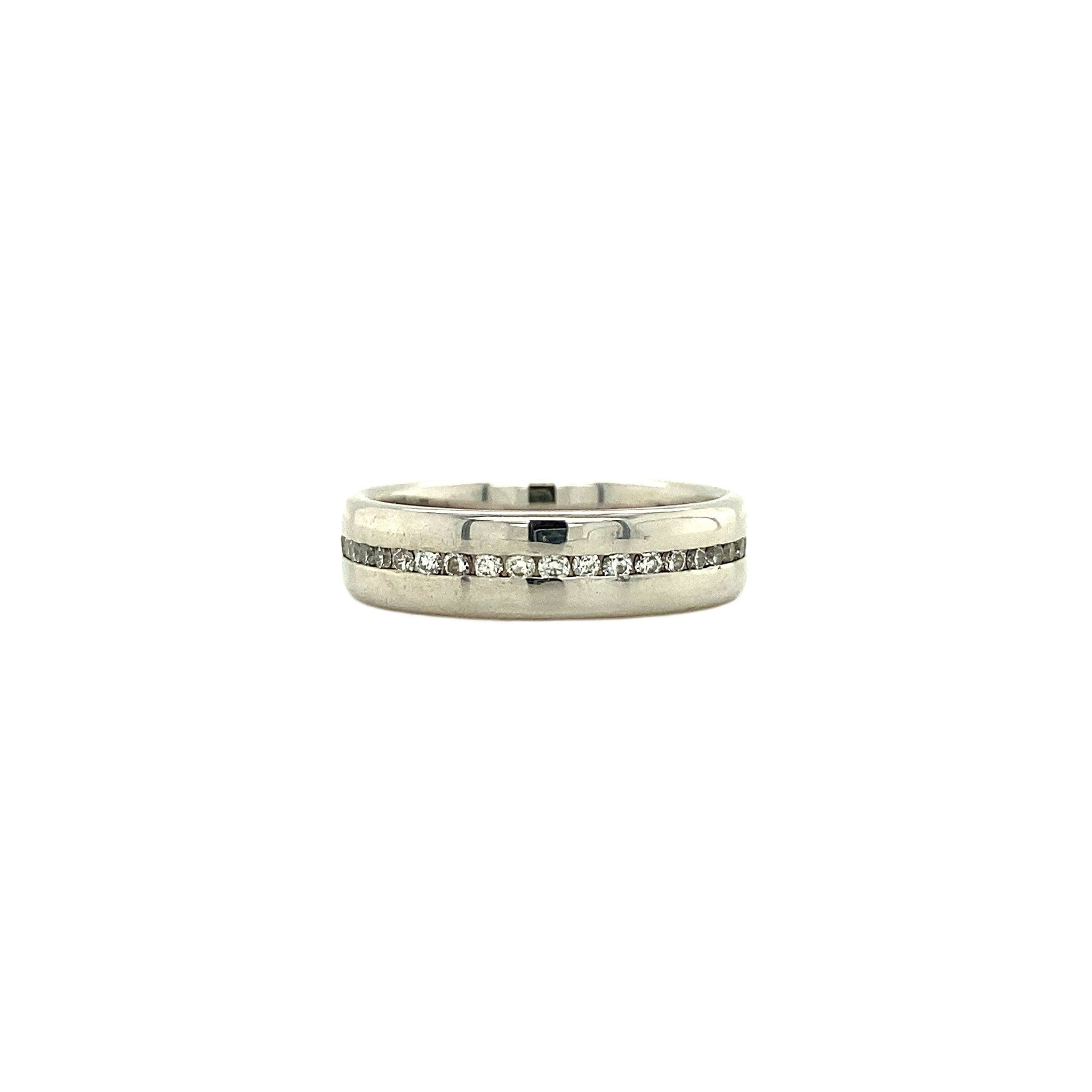 Witgouden alliance ring met diamant 14 krt