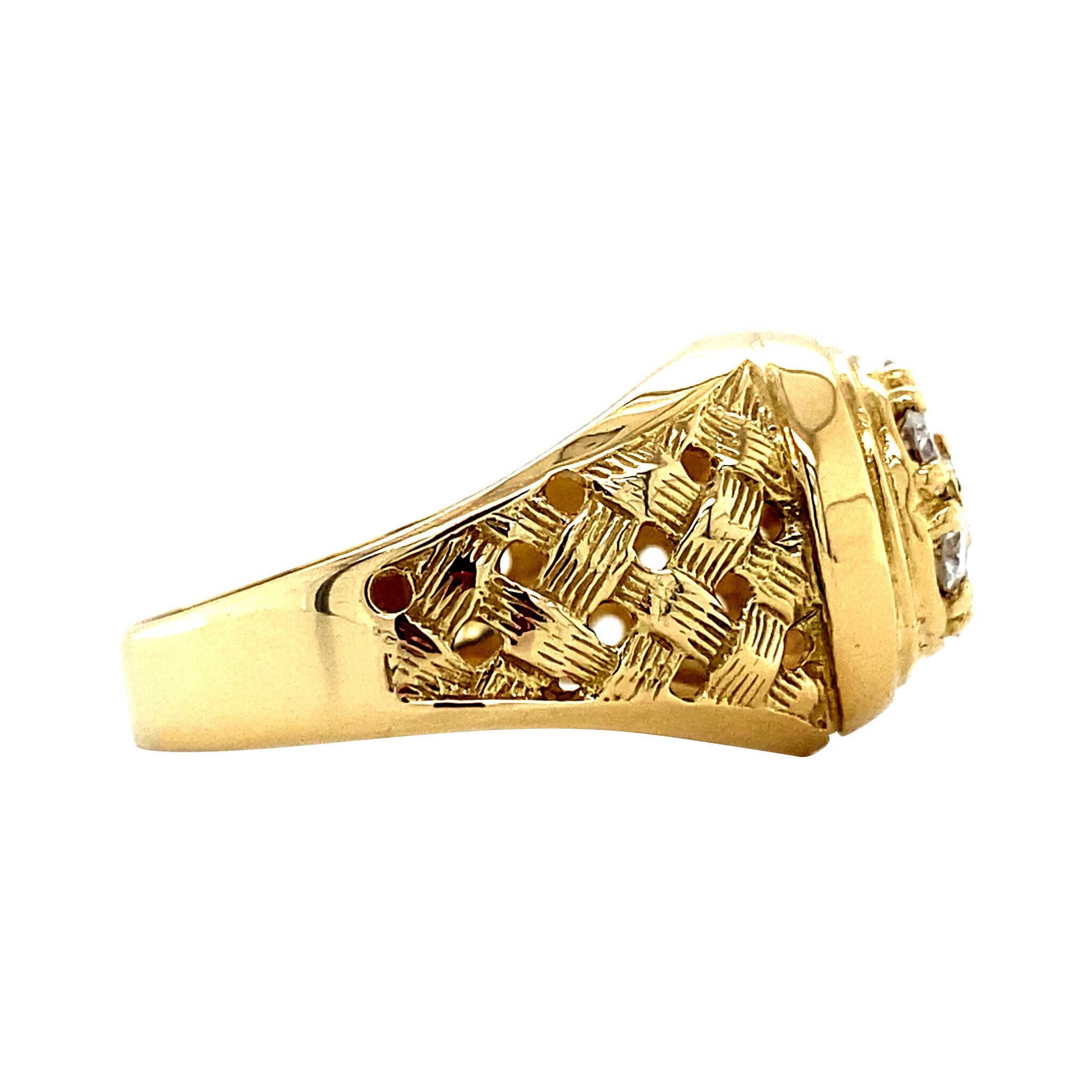 Gouden entourage ring met diamant 14 krt