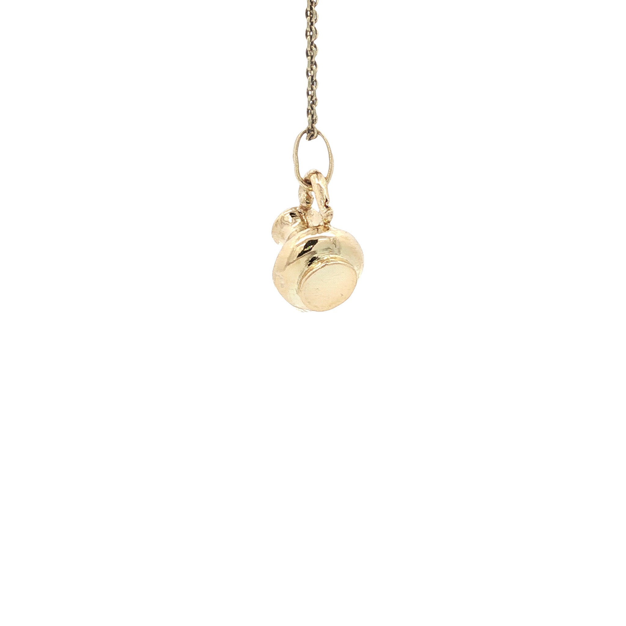 Gouden vintage theepot hanger 14 kt