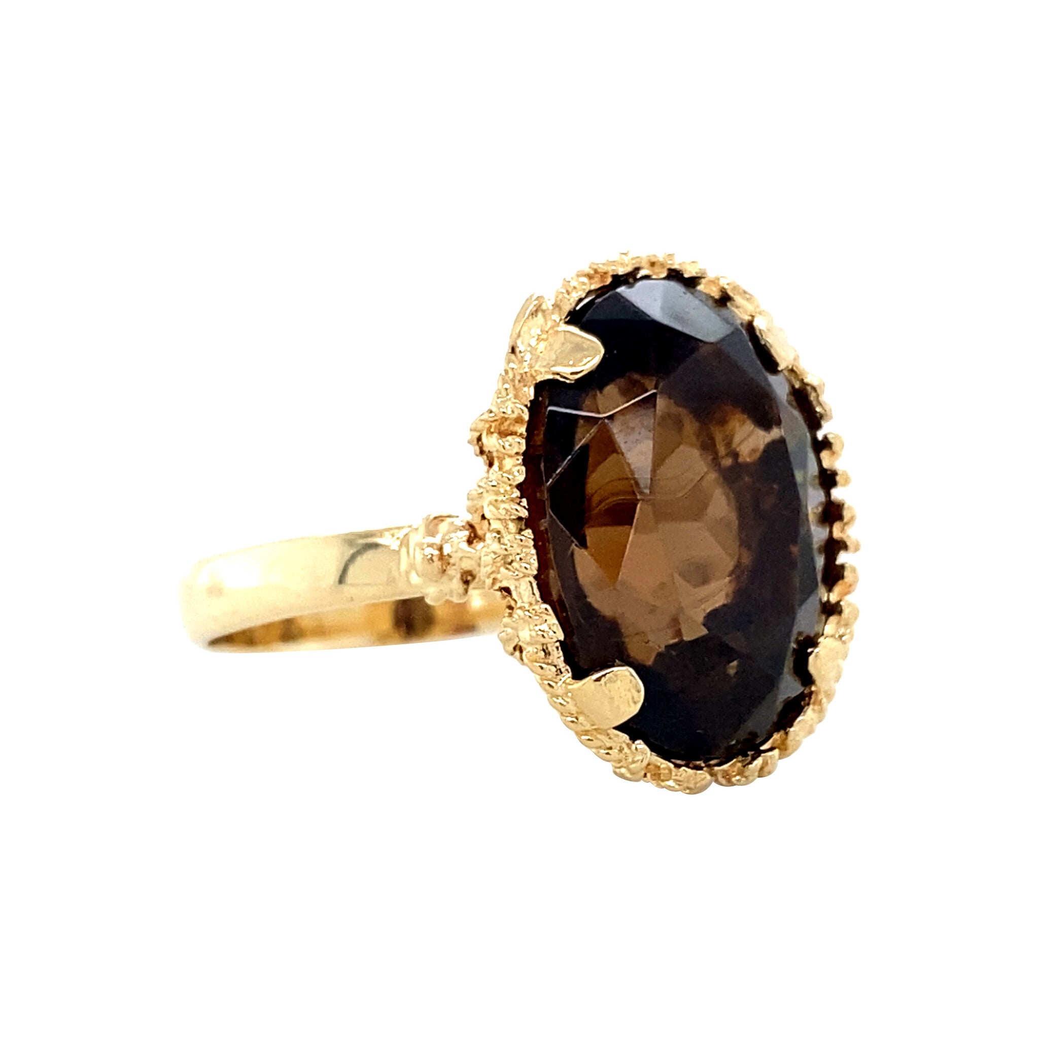 Gouden ring met kleursteen 14 krt