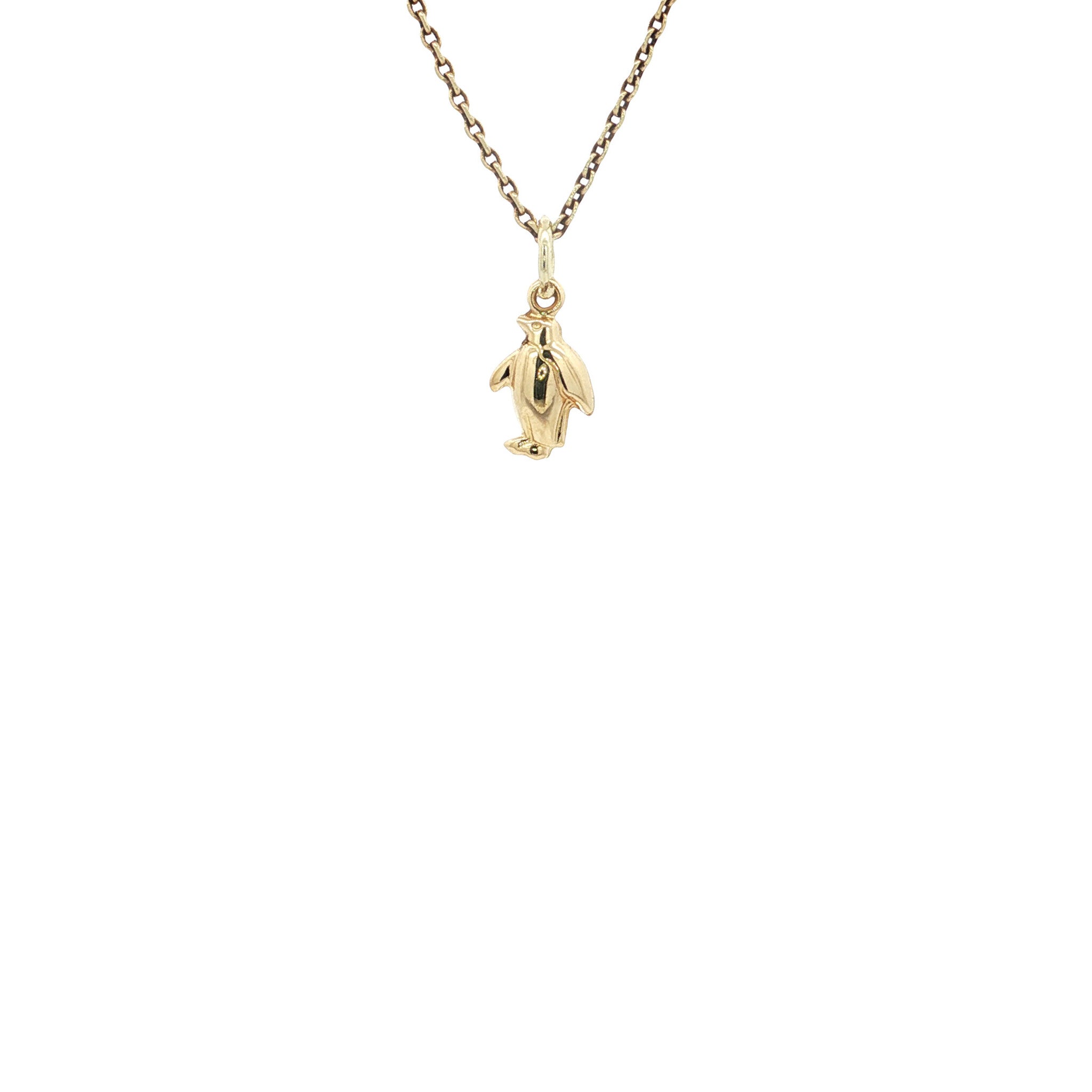 Gold vintage penguin pendant 14 kt