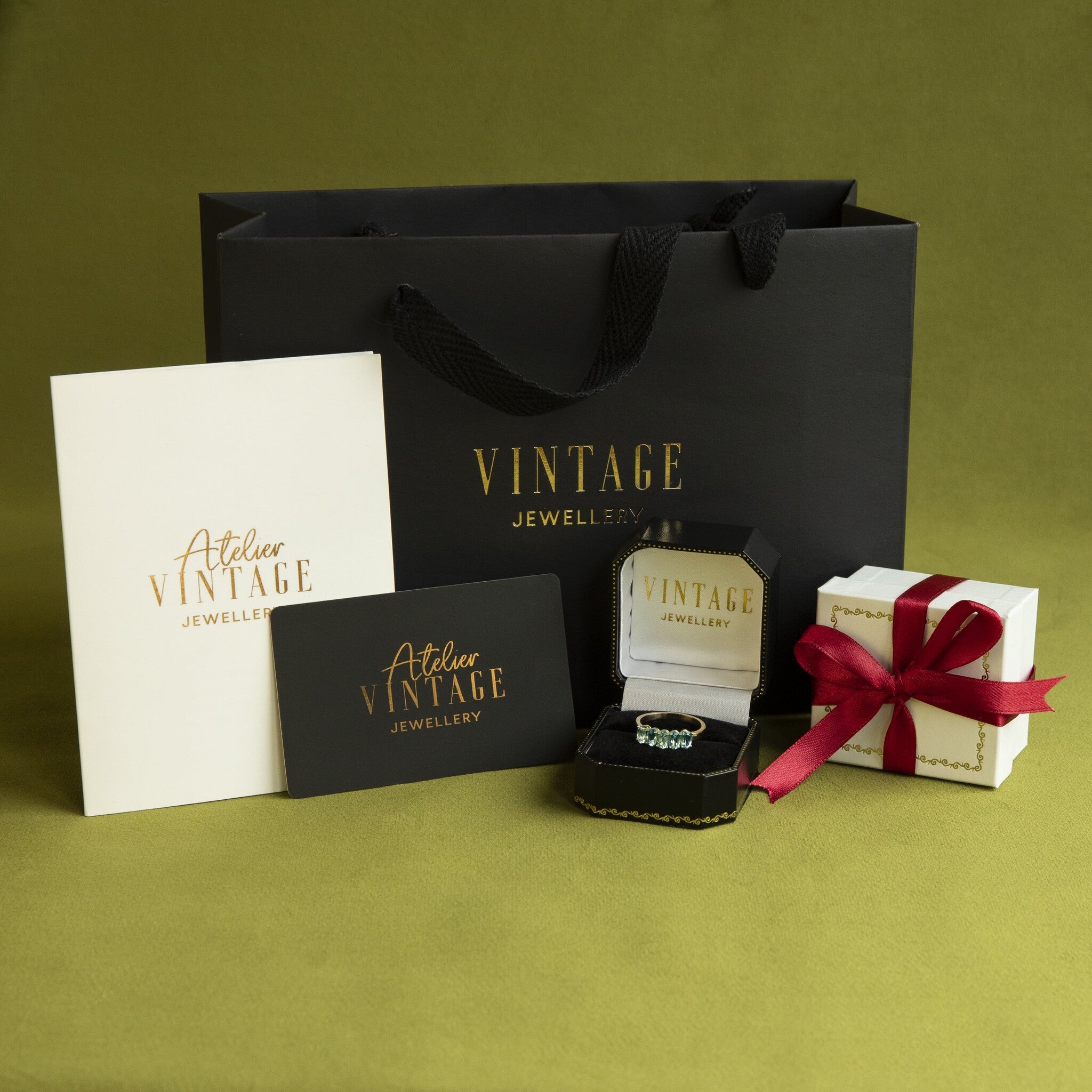 Josephine ring 14 kt - Aqua