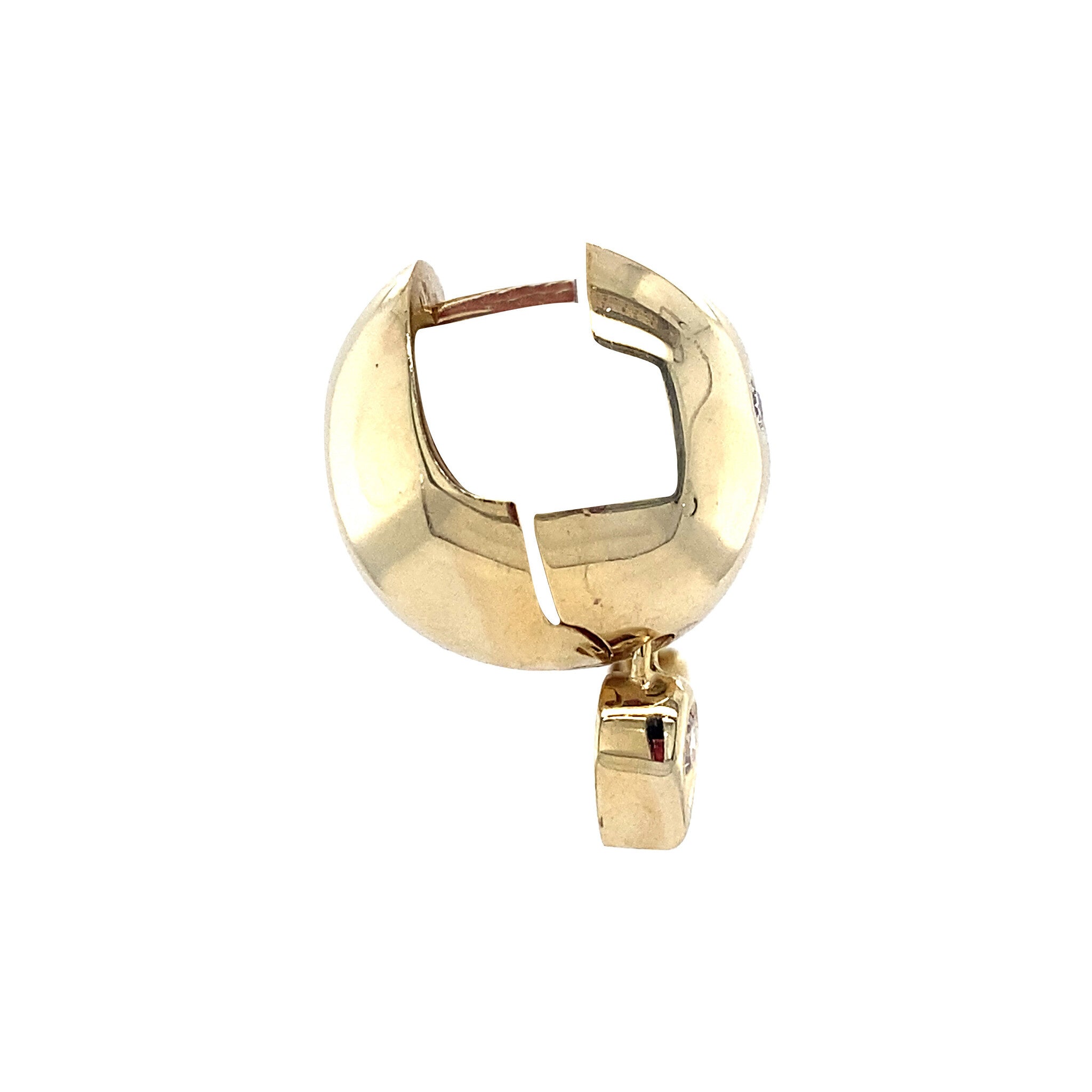 Gouden oorringen met diamant 14 krt