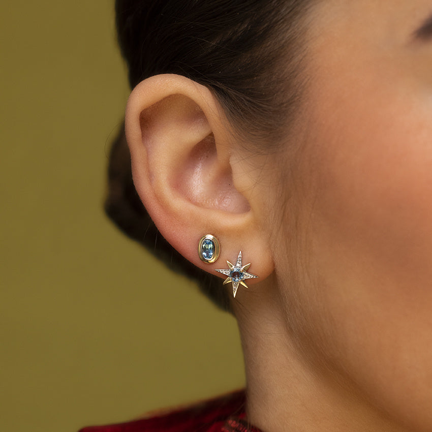 Oorbellen met topaas 9 kt