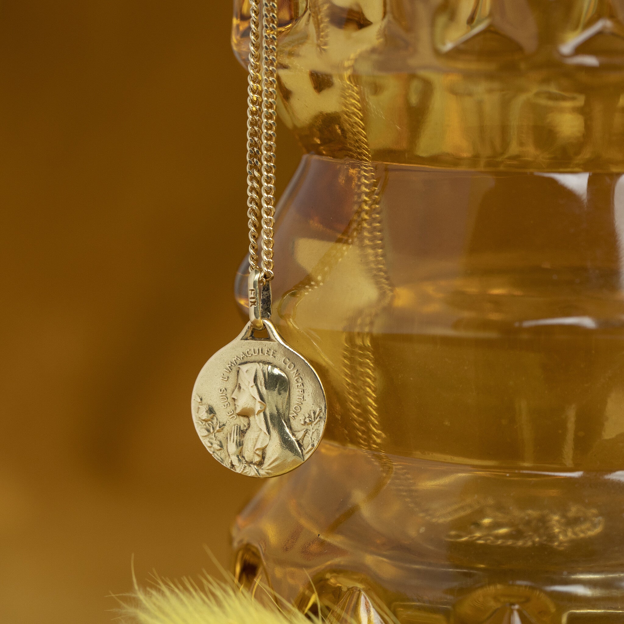 Gold gourmet chain necklace 50.5 cm 14 kt