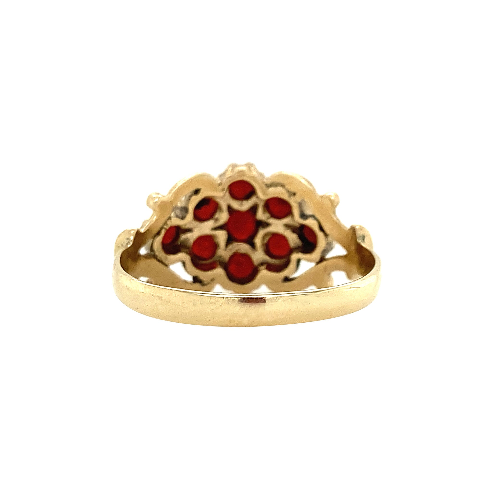 Ring met granaat 9 krt