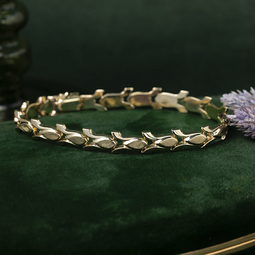 Gouden vintage fantasie armband 14 kt