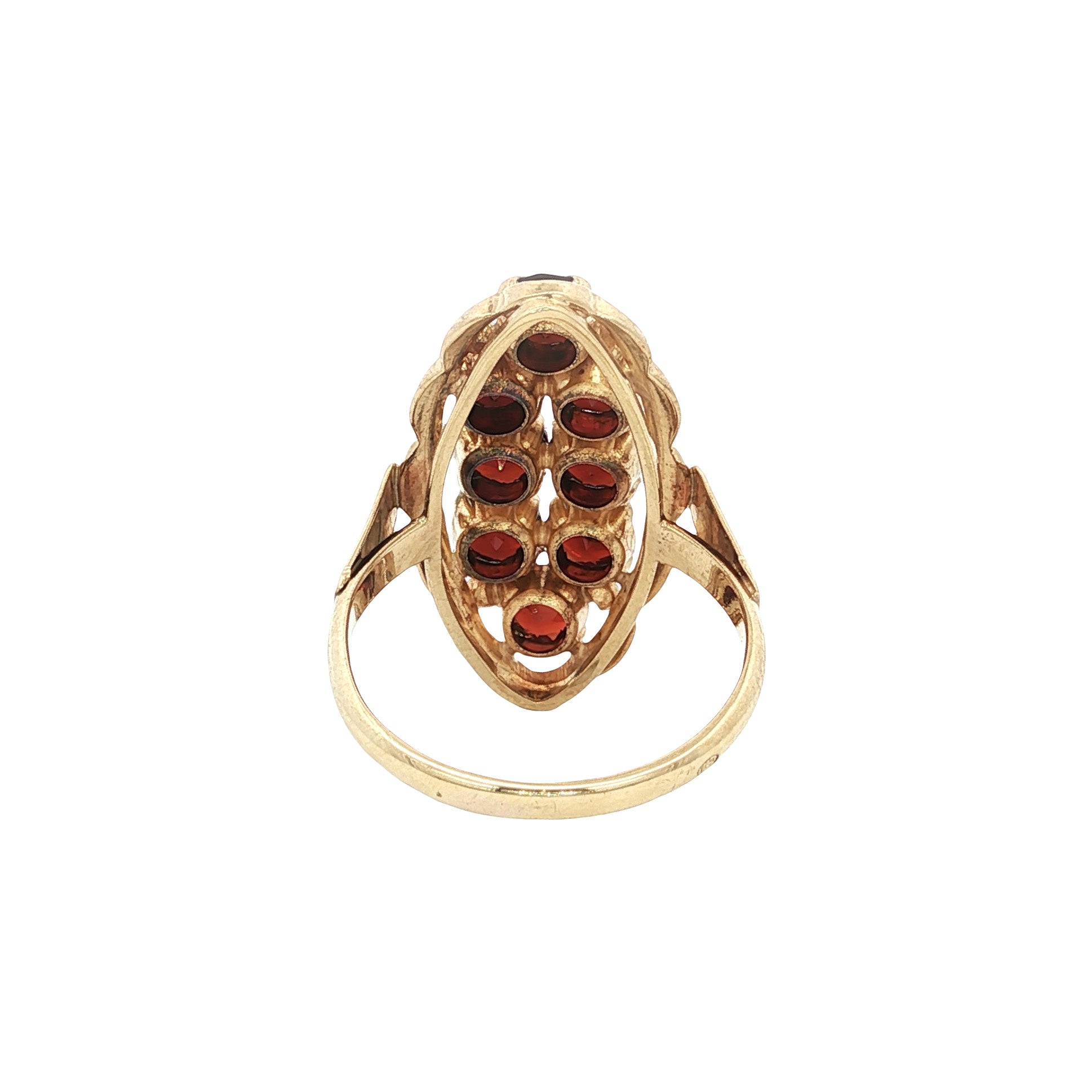 Gouden vintage ring met granaat 14 kt