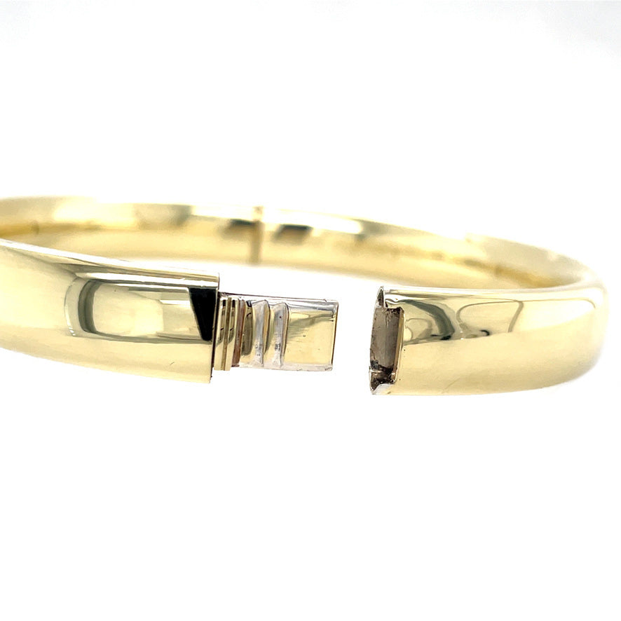 Zilgold gladde vintage bangle 14 krt/925