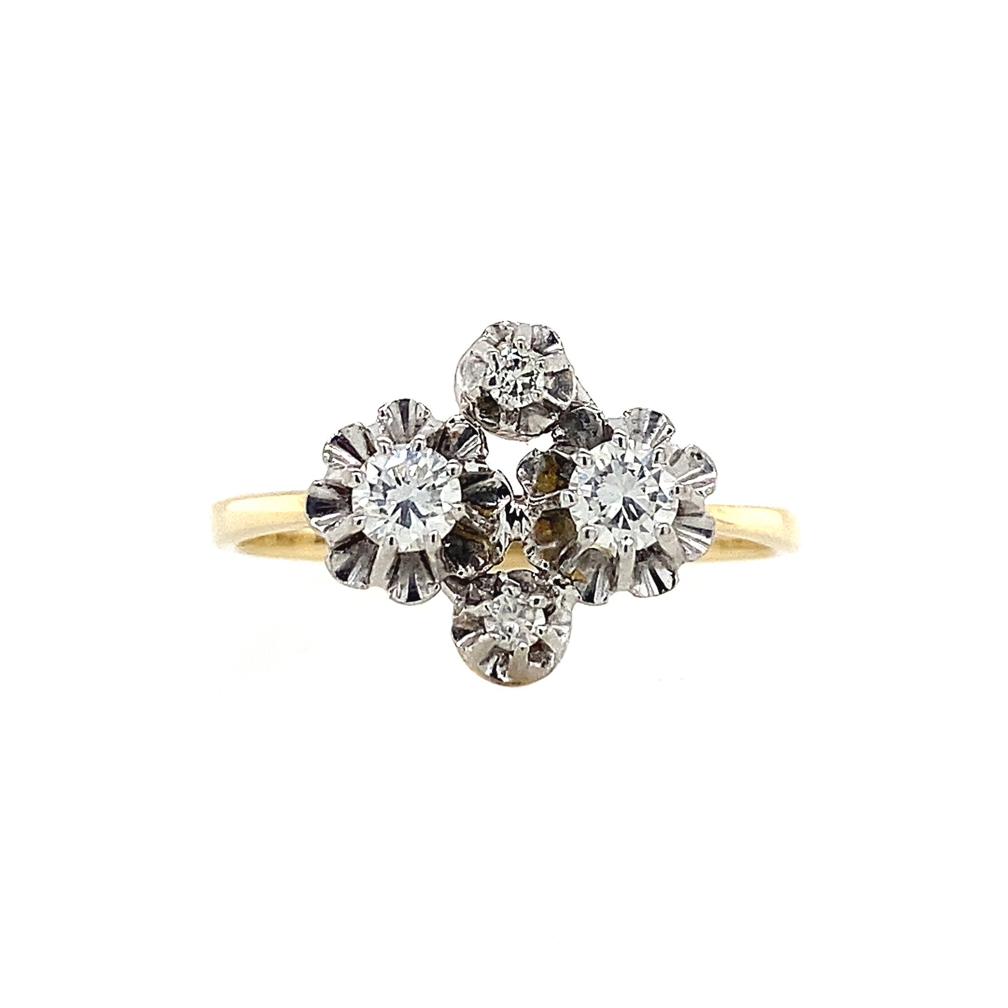 Gouden ring met diamant 14 krt