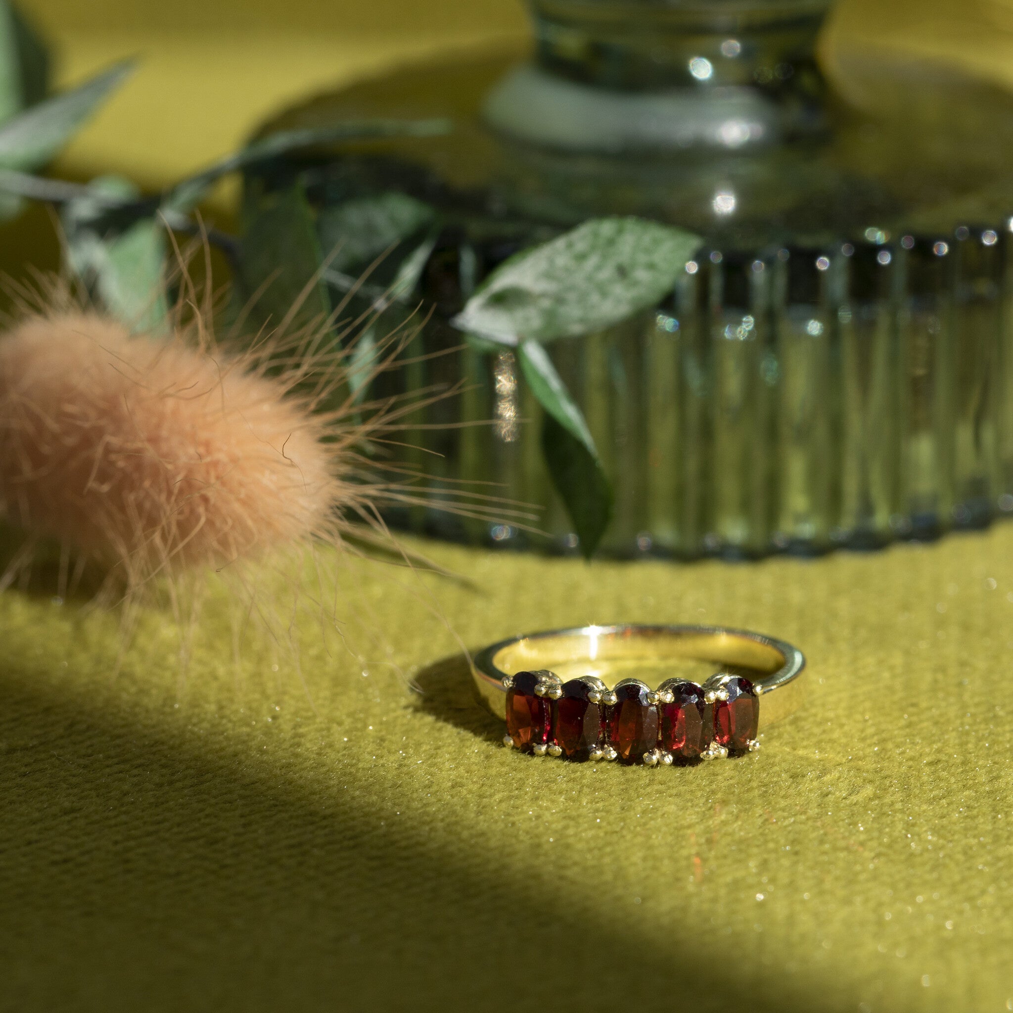 Josephine ring 14 kt - Merlot