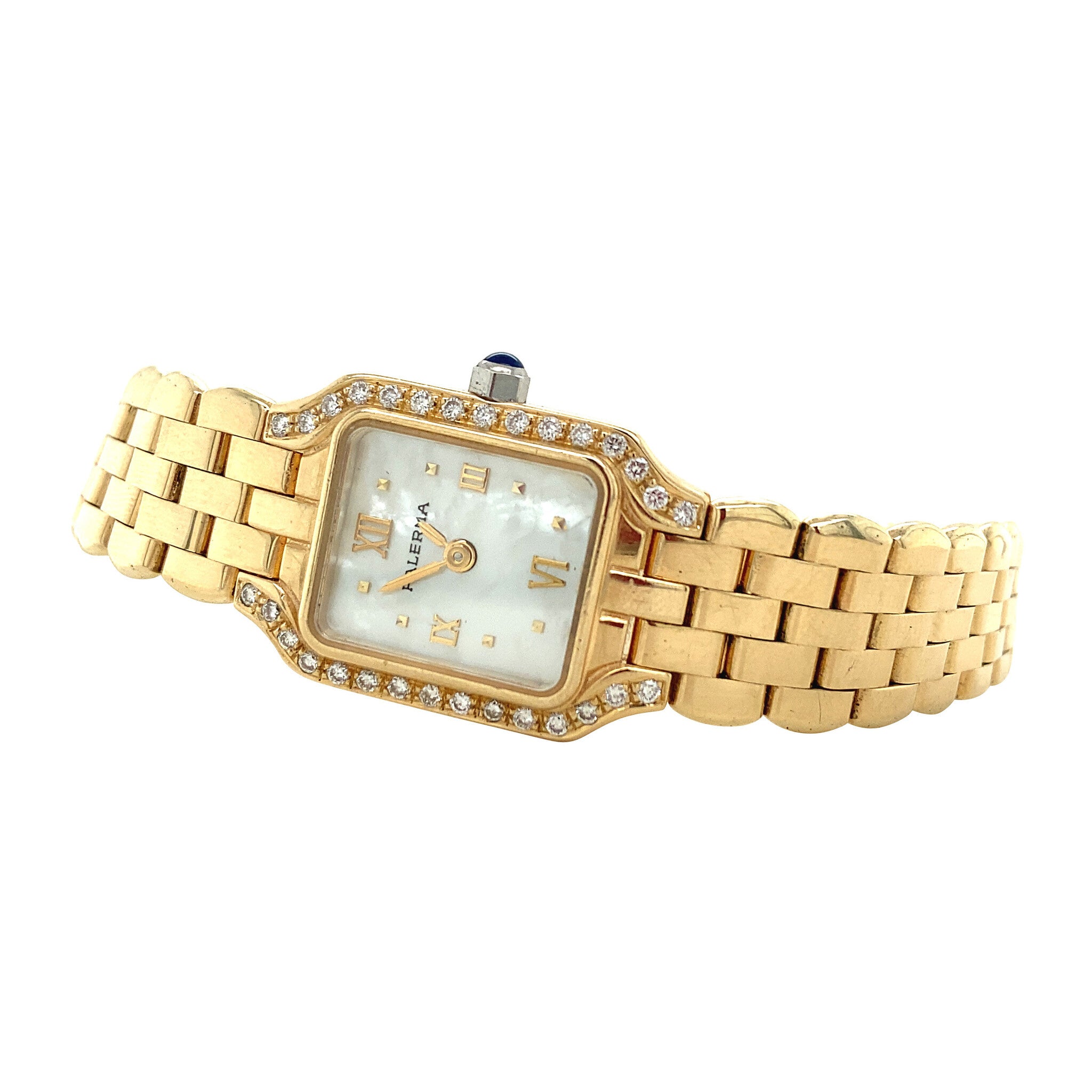 14 kt gold Palerma watch with diamond