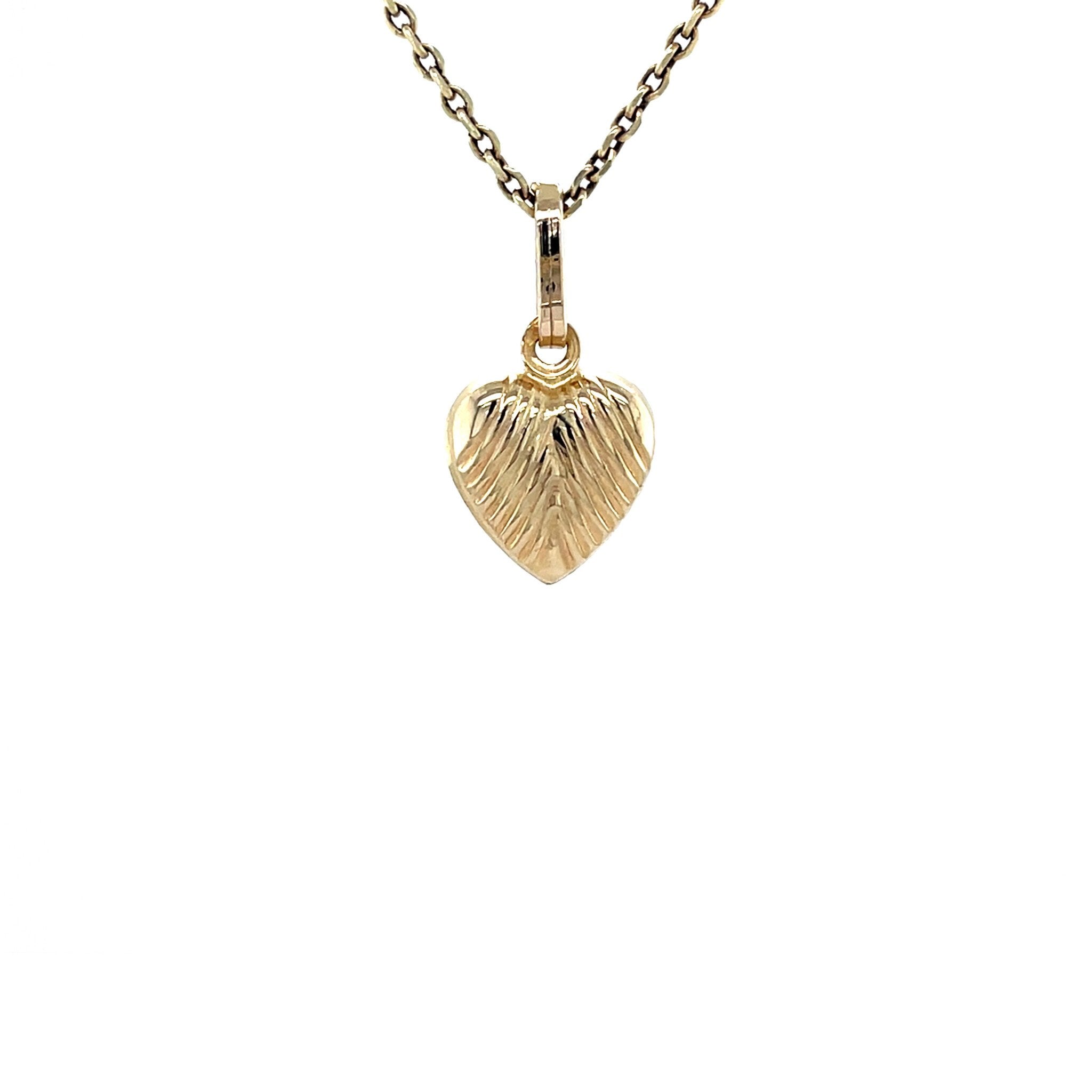 Golden vintage heart pendant 14 kt