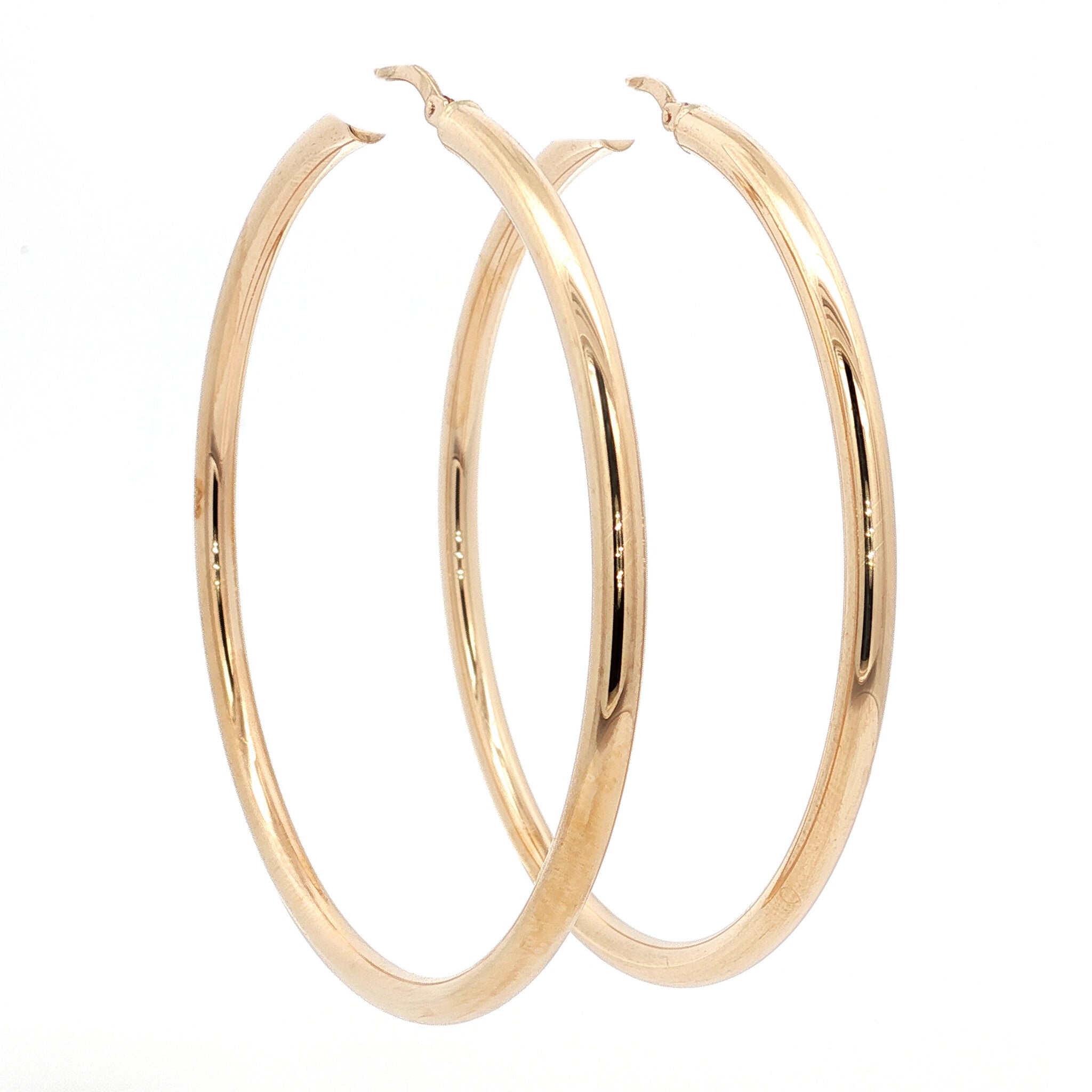 Gladde vintage oorringen 9 kt