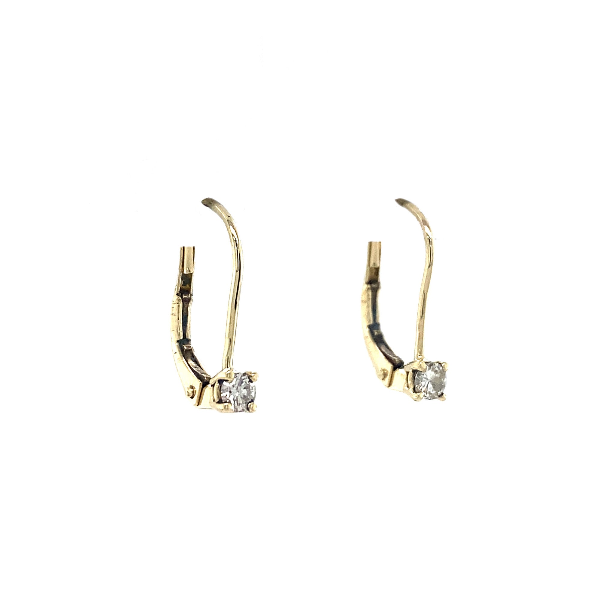 Gouden oorhangers met diamant 14 krt