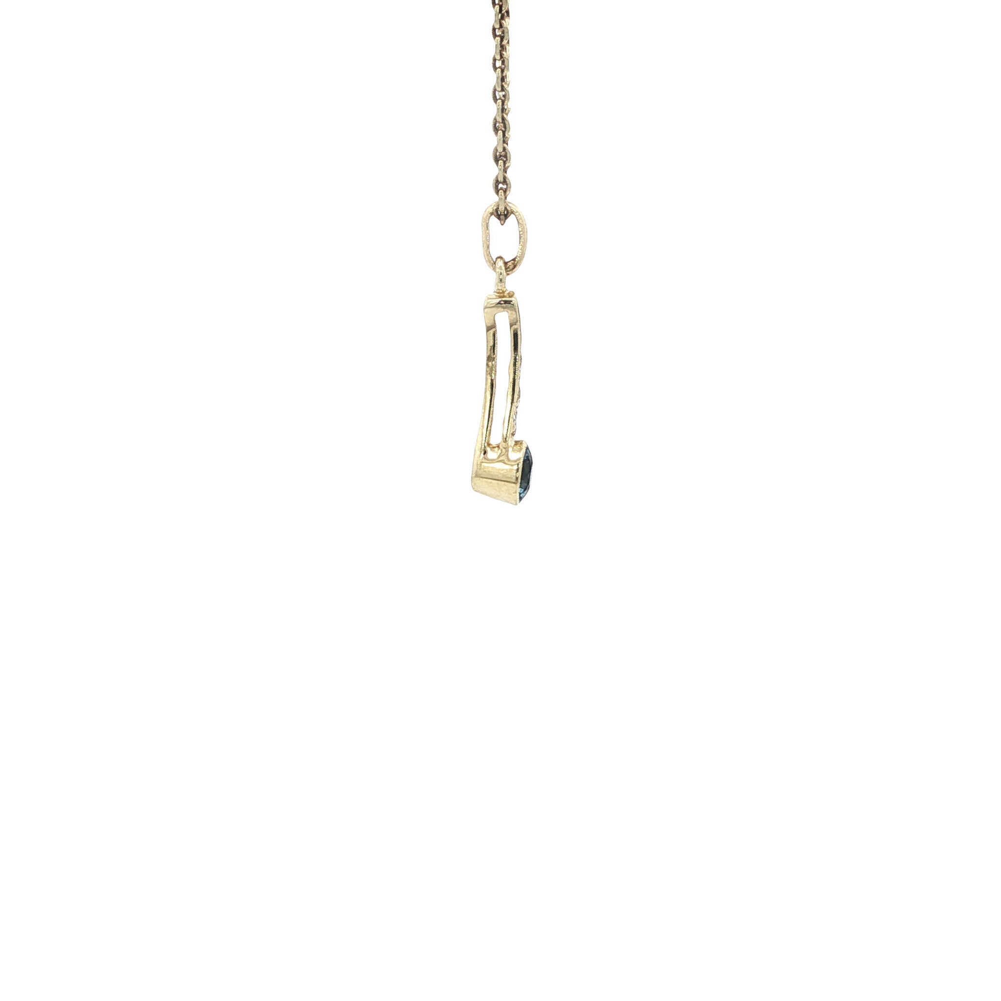 Vintage hanger met topaas en diamant 8 kt