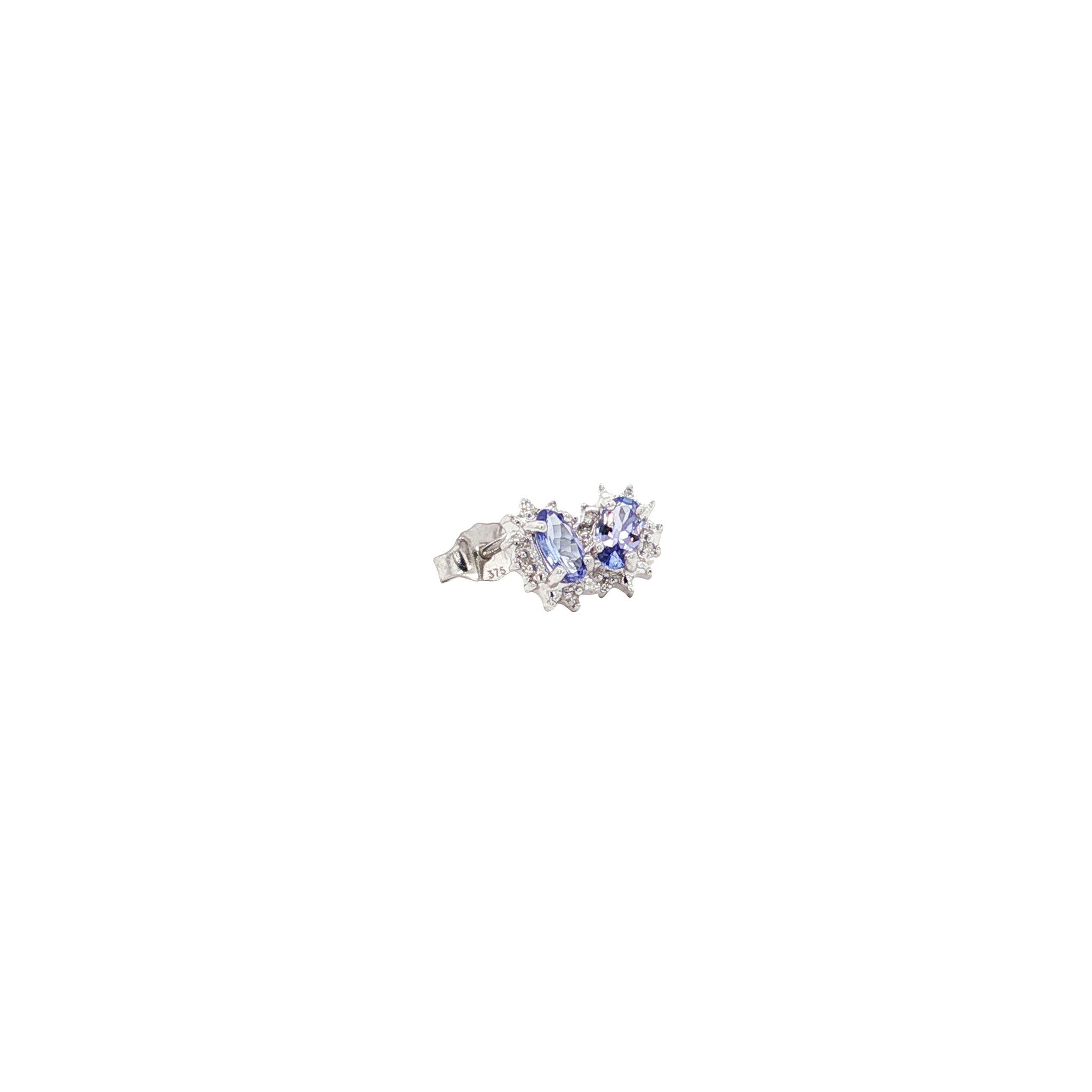 Earrings with tanzanite and diamond 9 kt