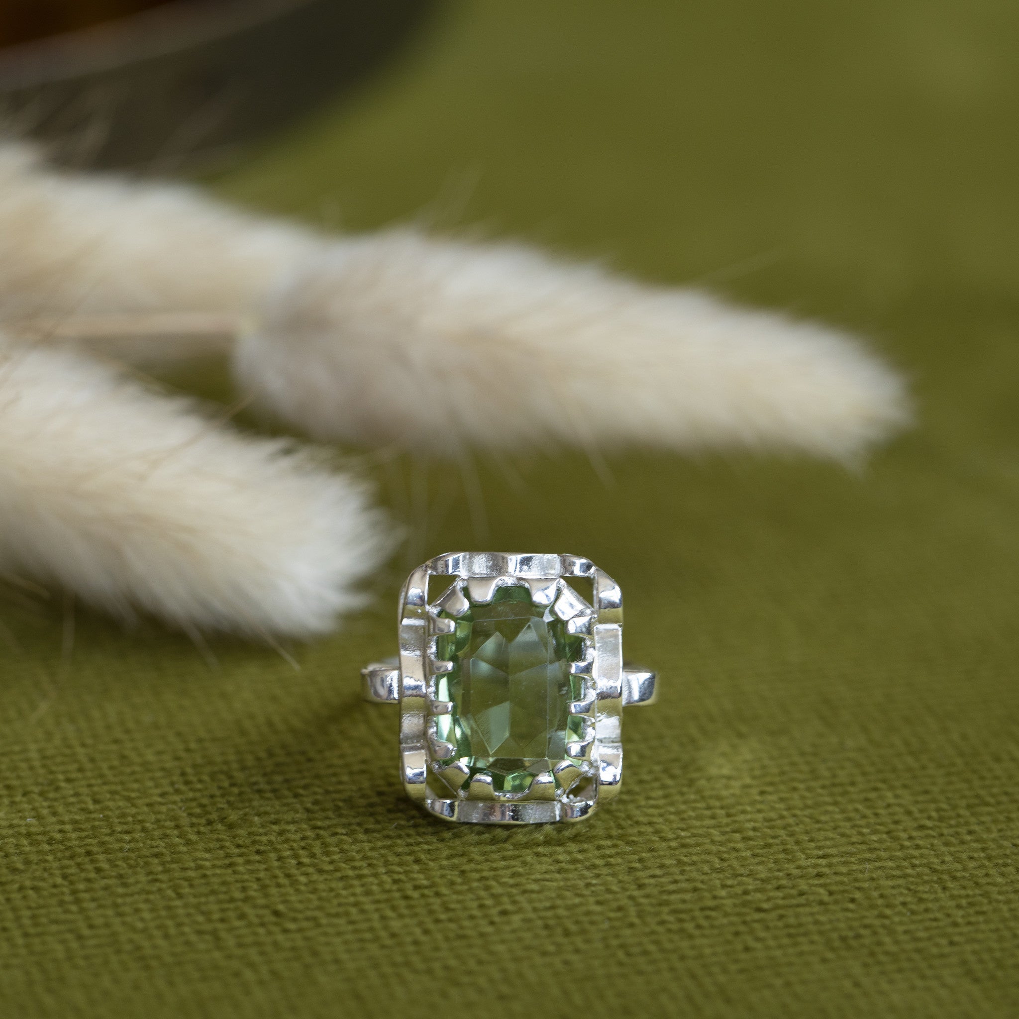 Queen's ring 925 - Lime Quartz