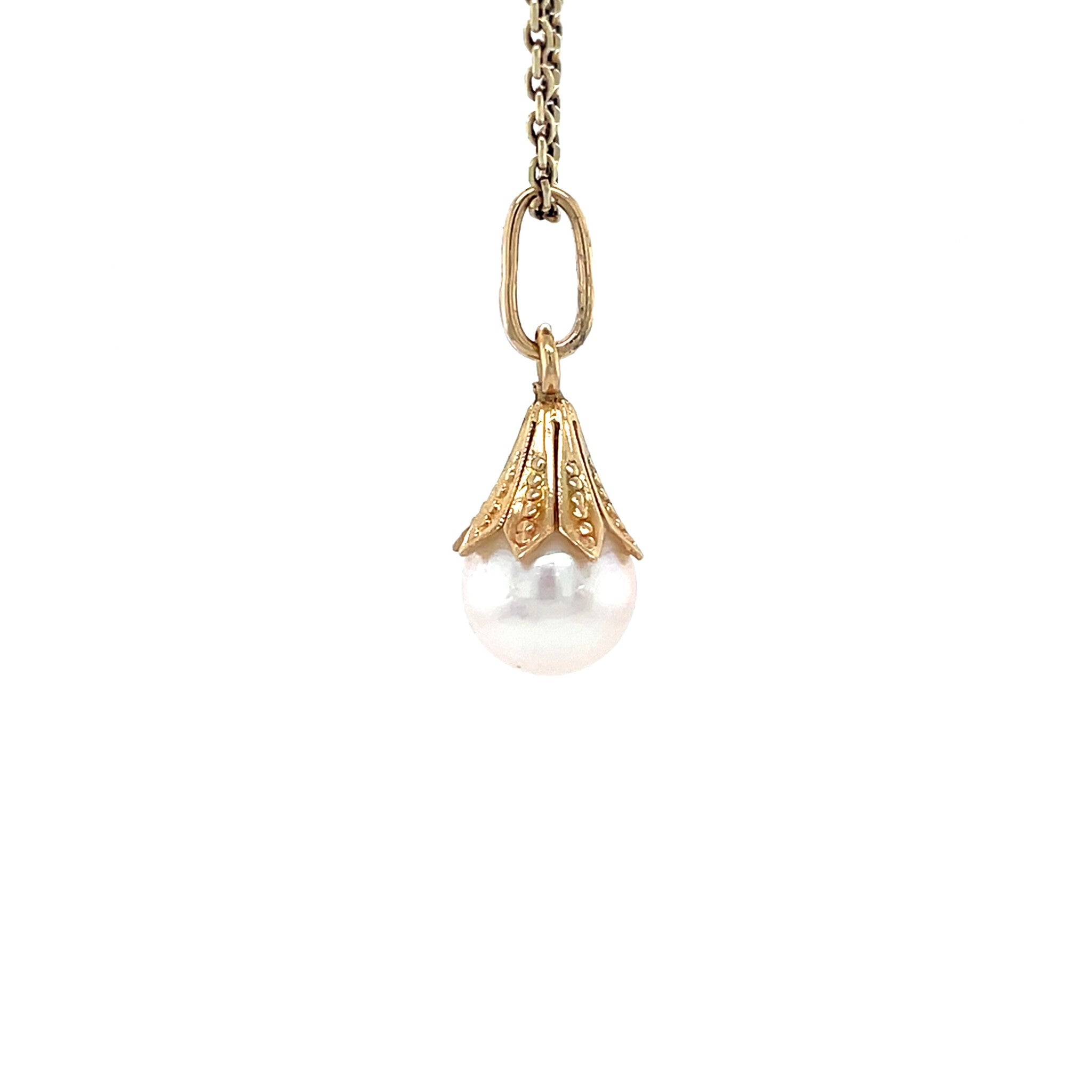 Vintage 14 kt gold pendant with pearl