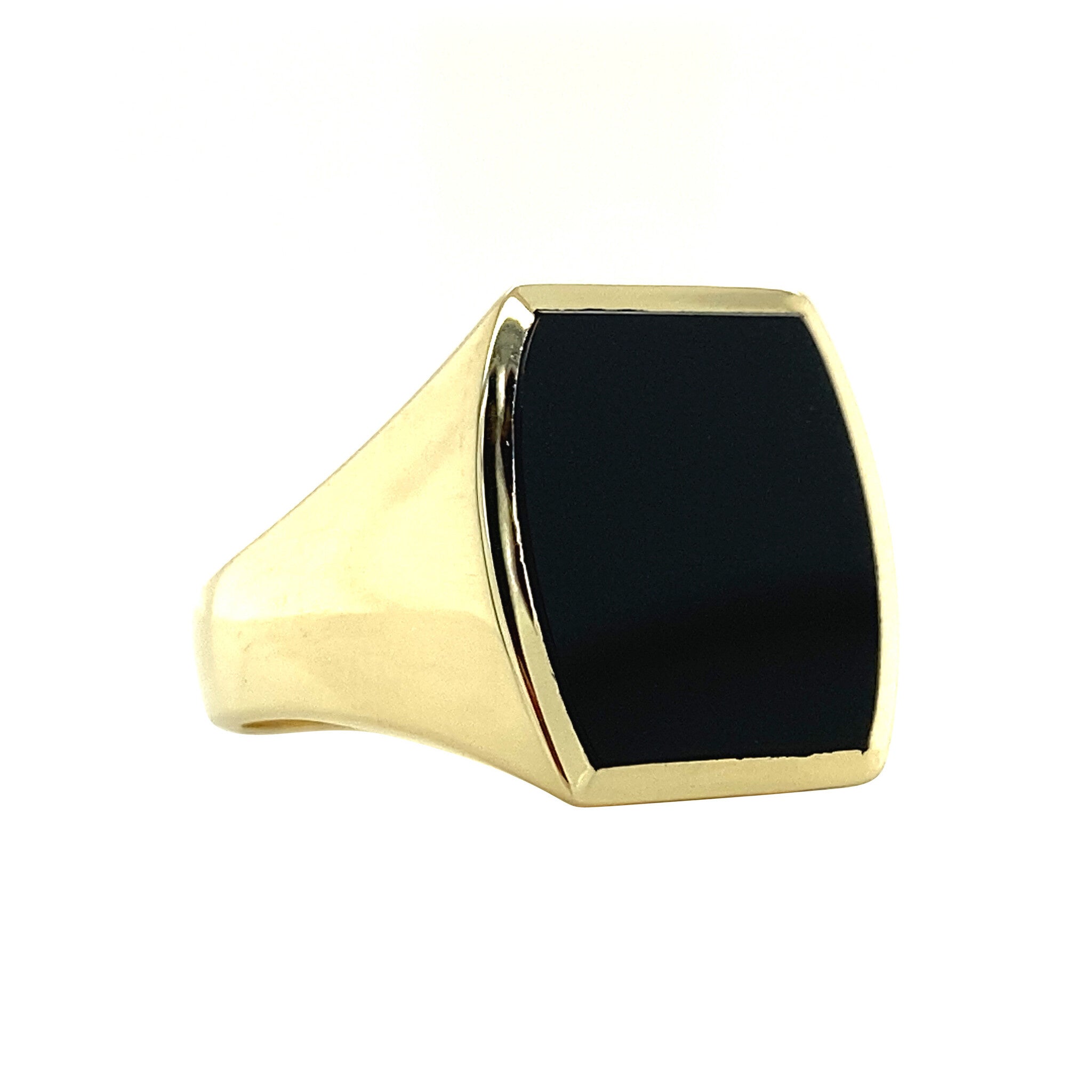 14 kt gold signet ring with onyx