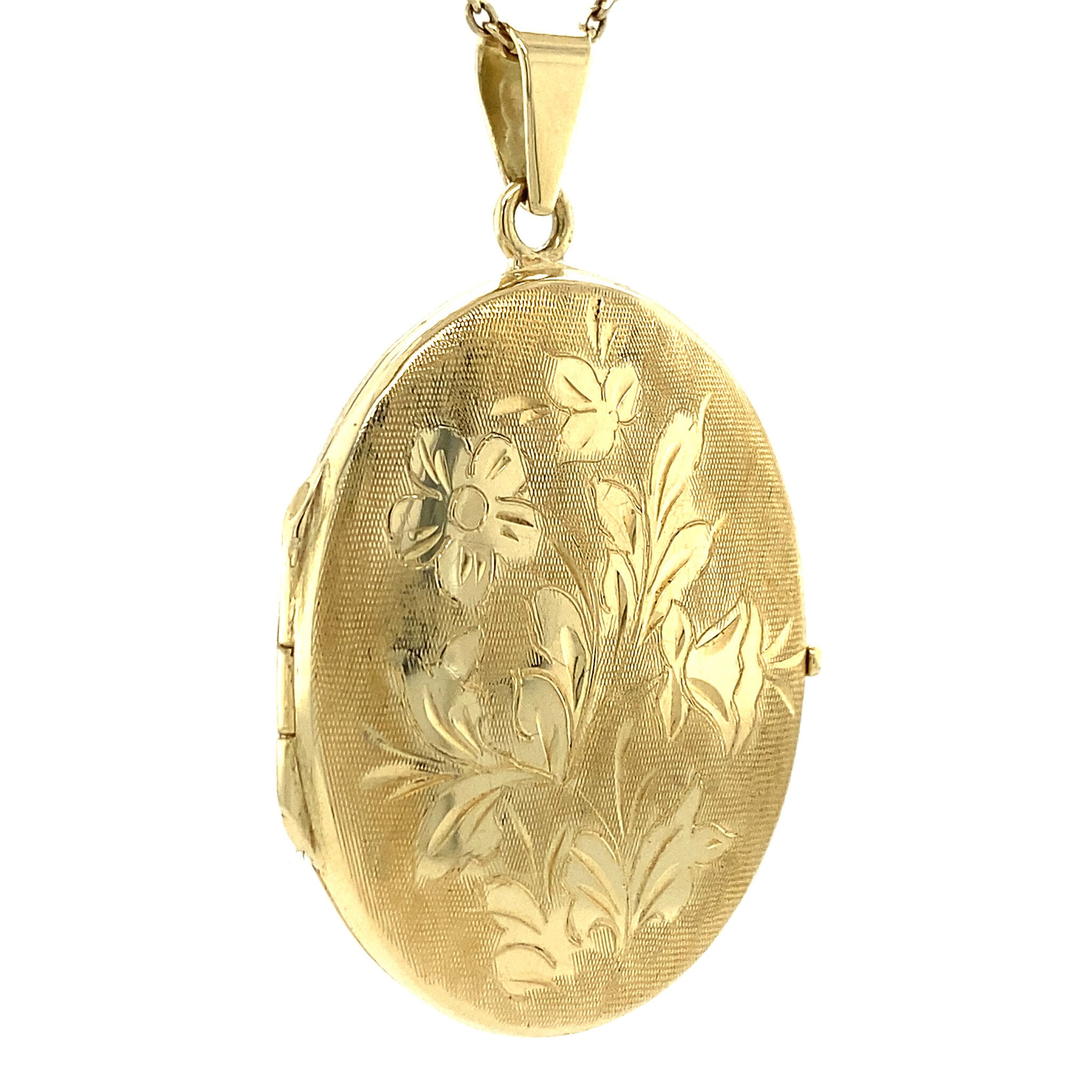 Gouden medaillon met gravure 14 krt