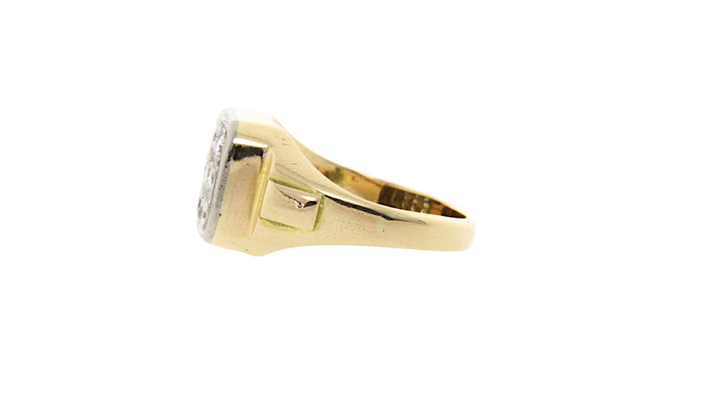 Gouden herenring met diamant 14 krt
