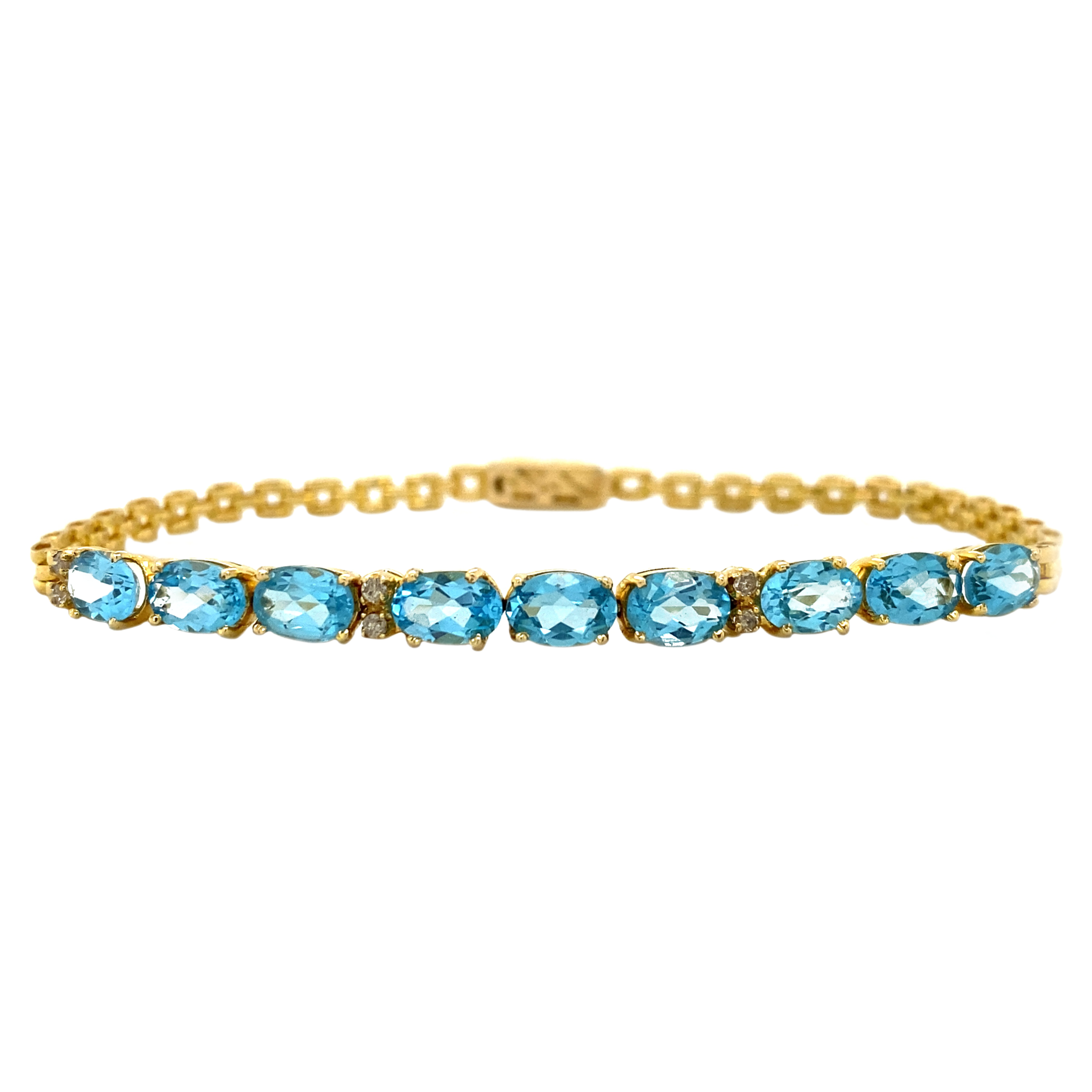 Gouden armband met topaas en diamant 18 krt