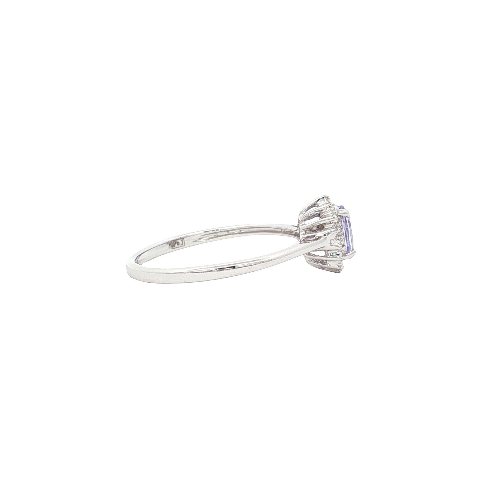 Ring with tanzanite and diamond 9 kt