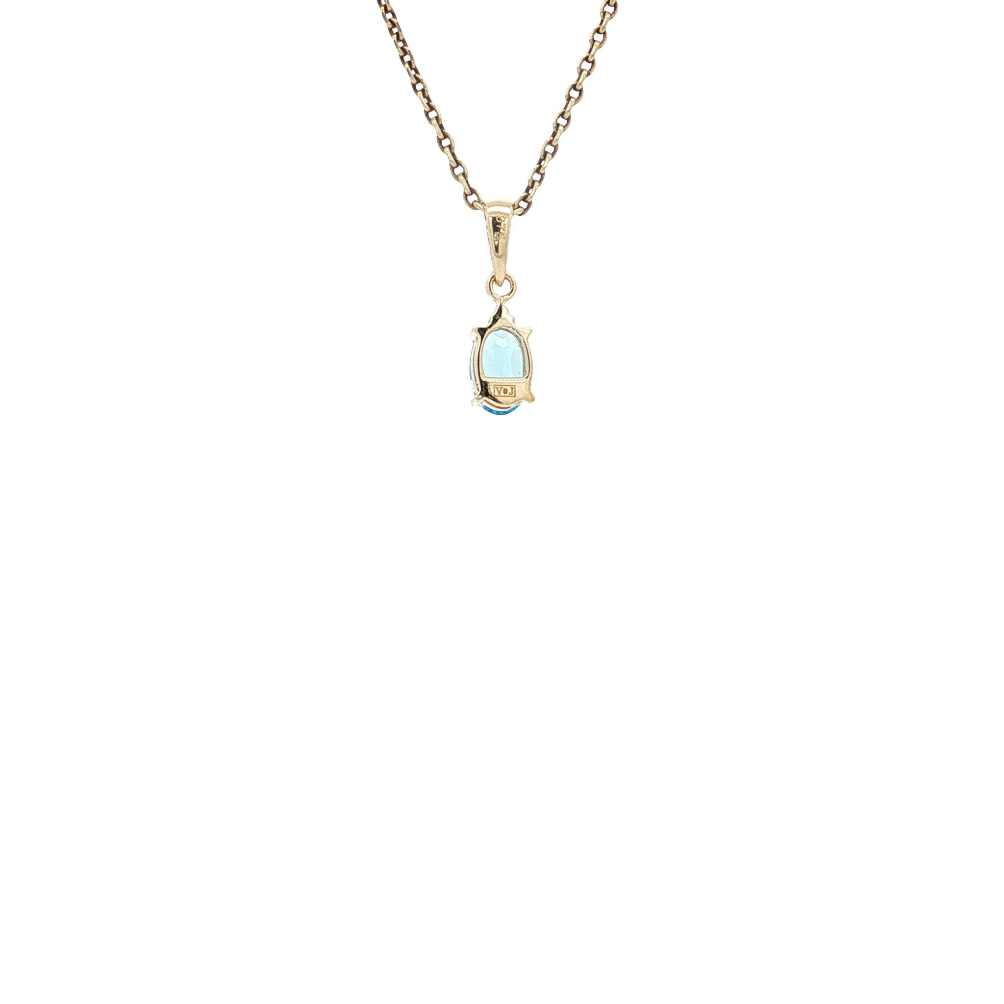 Hanger met topaas en diamant 9 kt