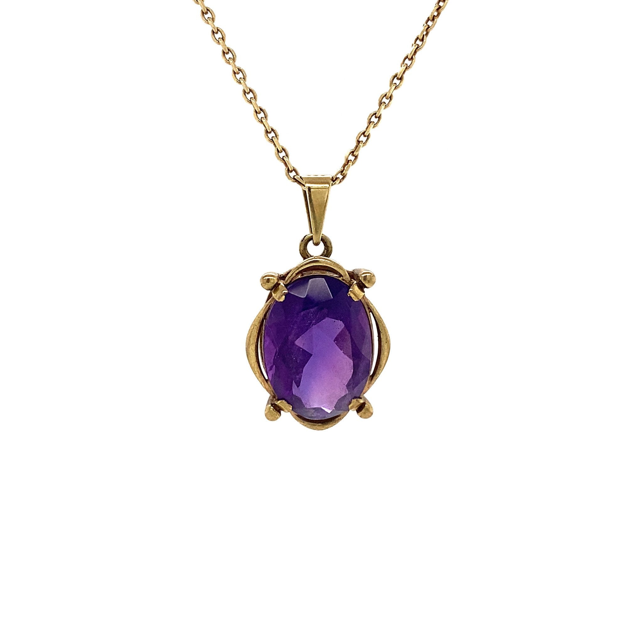 Pendant with amethyst 9 krt