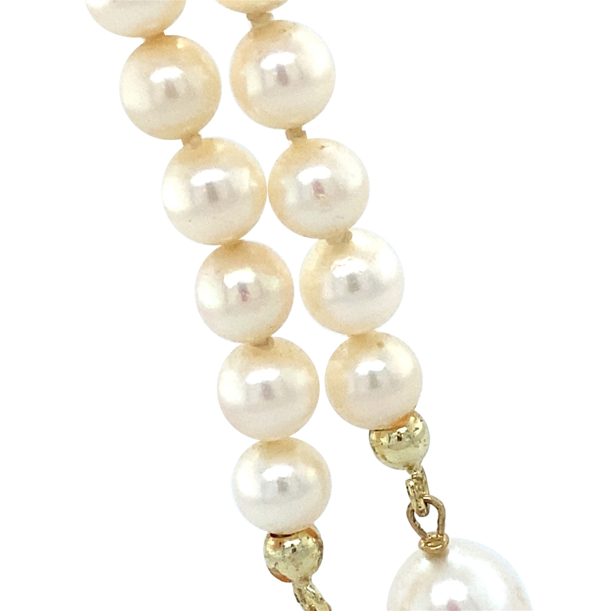 Vintage pearl necklace with gold pearl clasp 14 kt