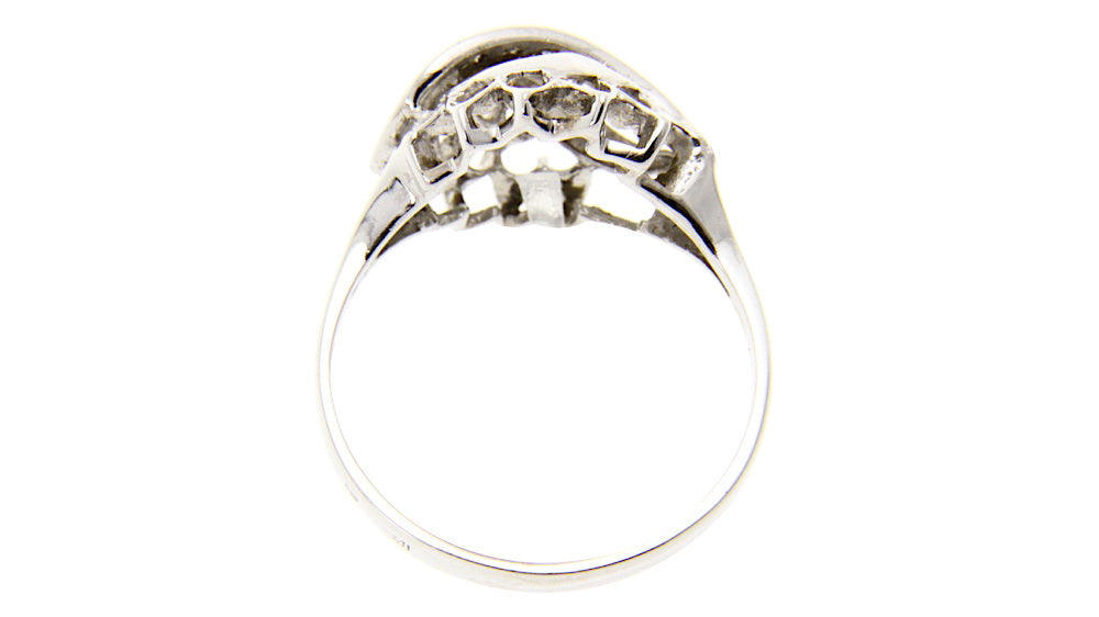 Witgouden fantasie ring met diamant 14 krt