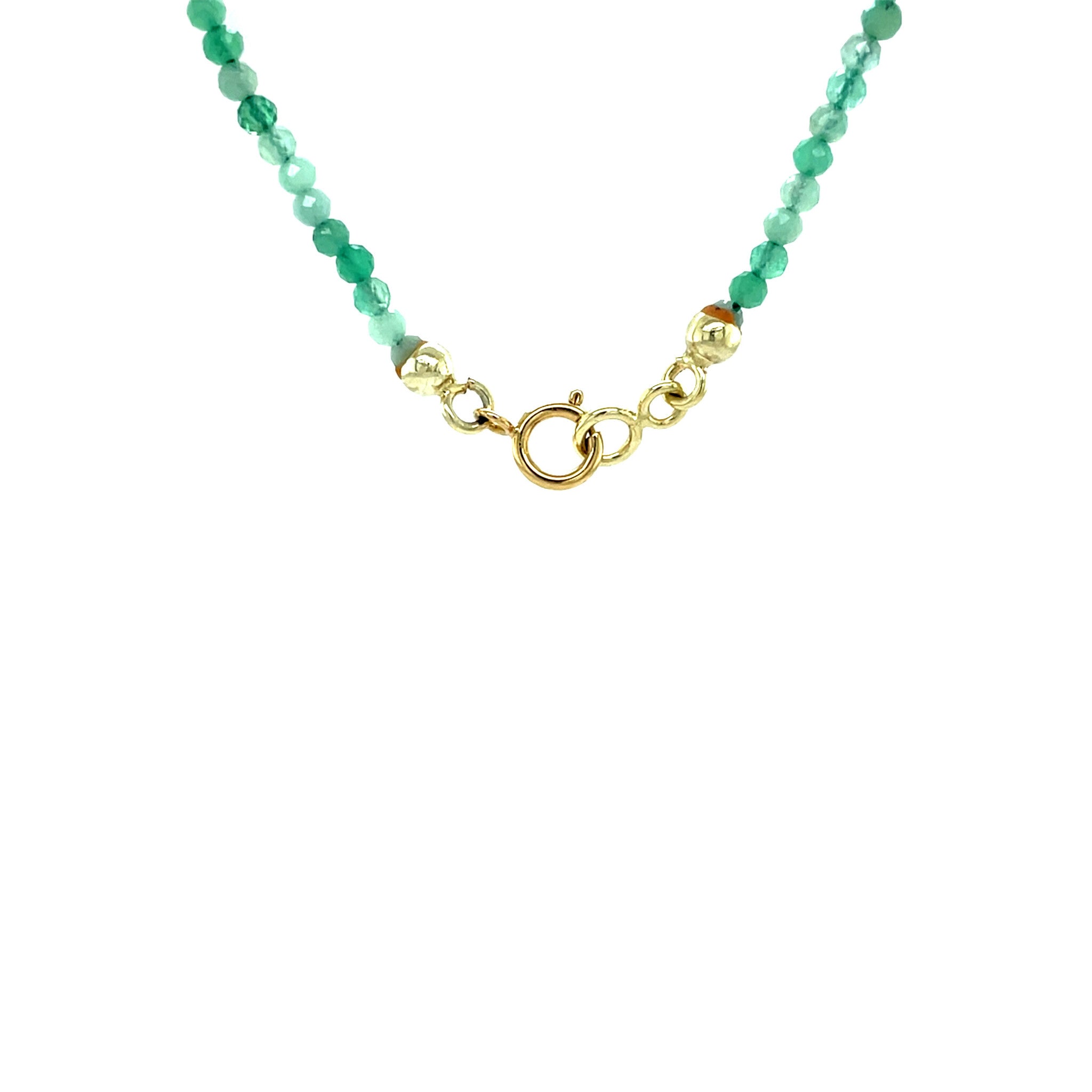 Vintage emerald necklace with 14 kt gold clasp