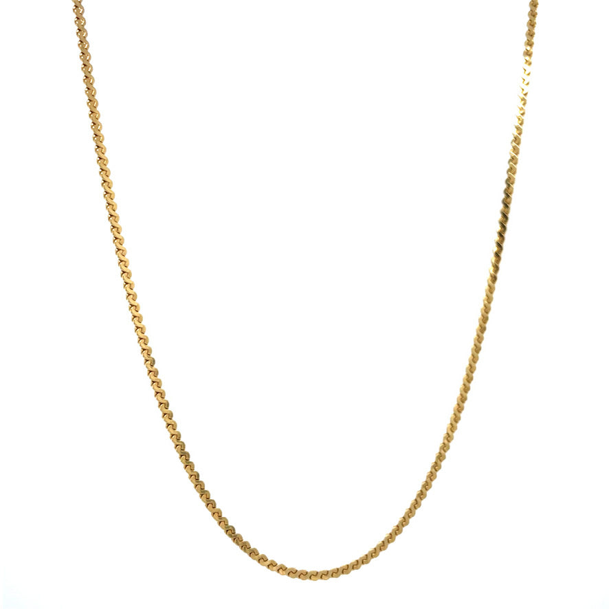 Gouden vintage s-schakel collier 18 krt