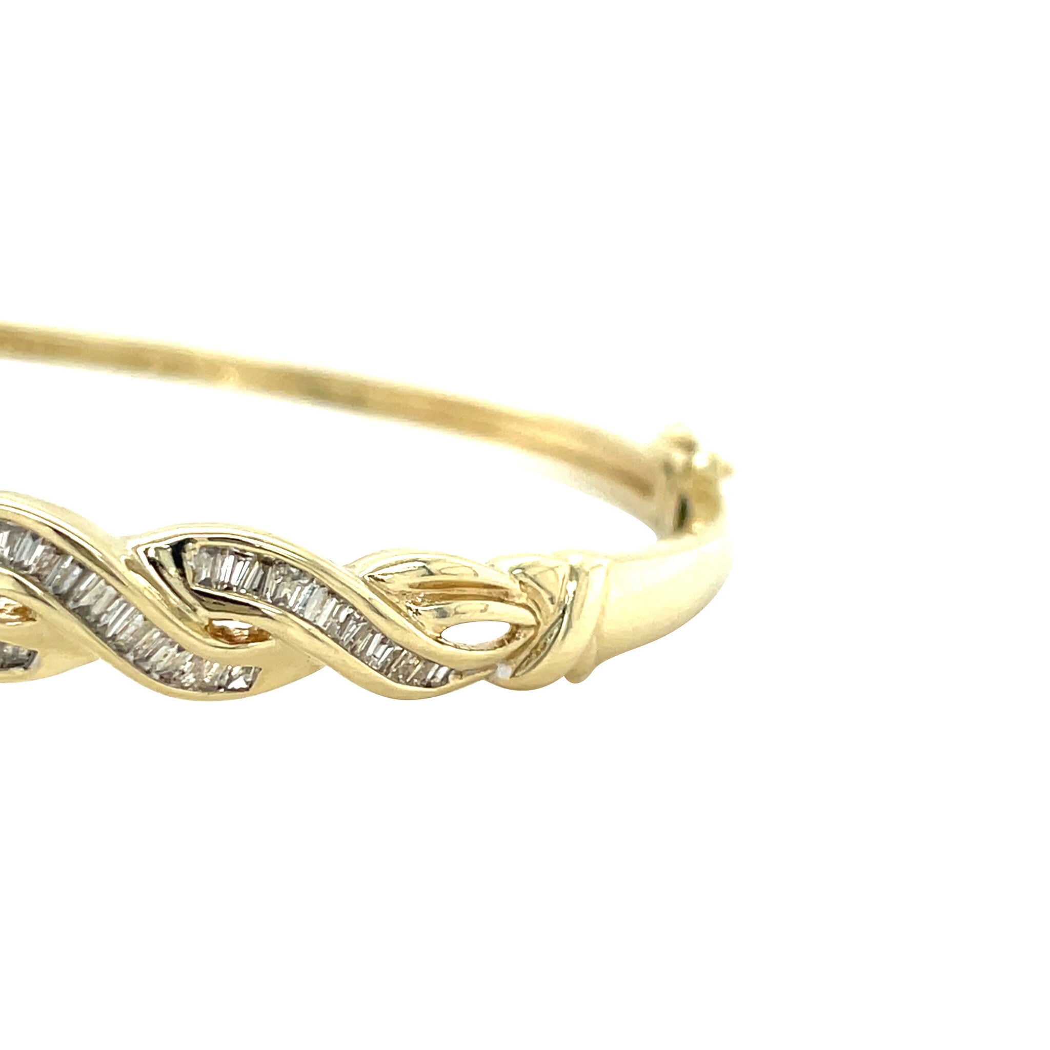 Vintage bangle met diamant 10 kt