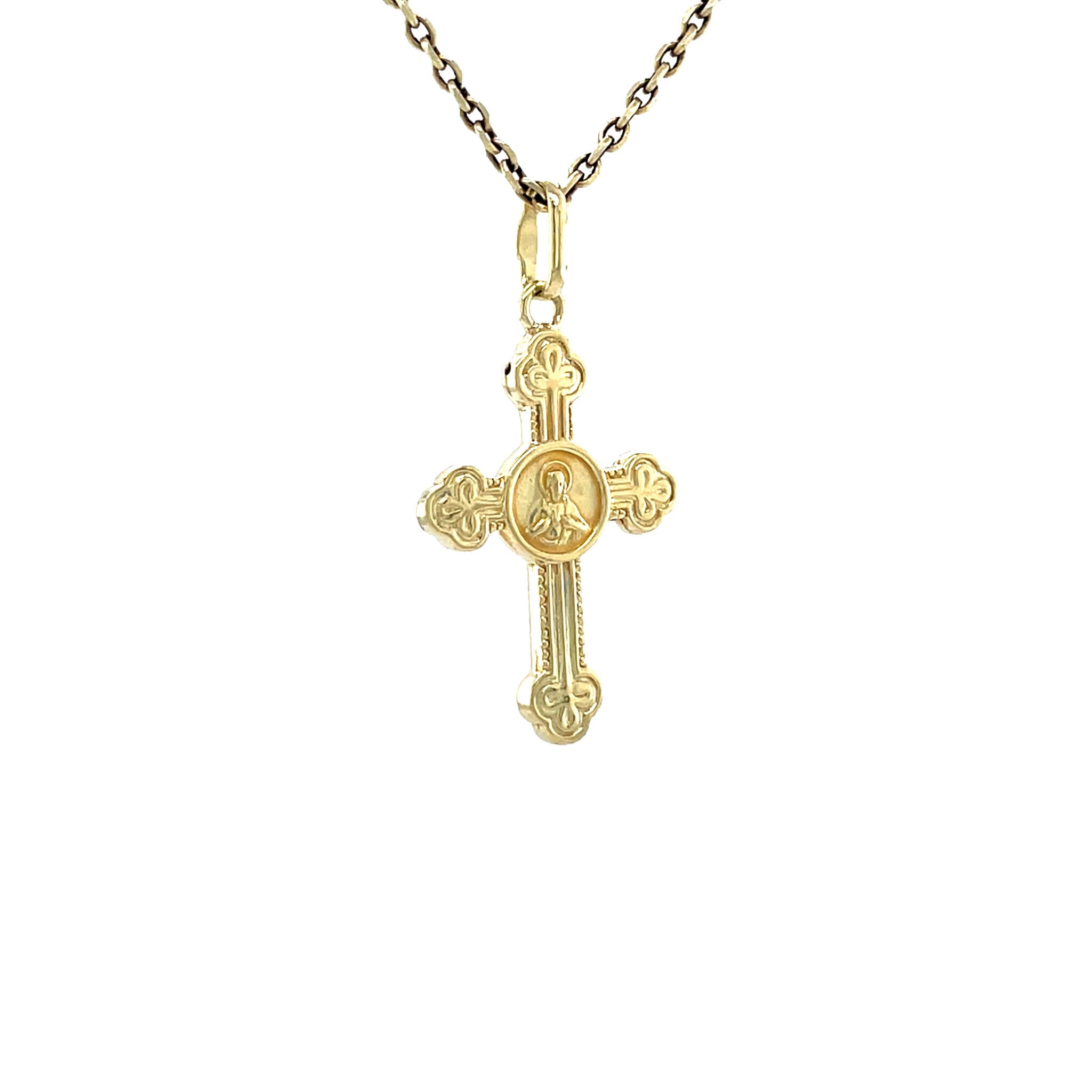 Gouden vintage kruis hanger 14 krt