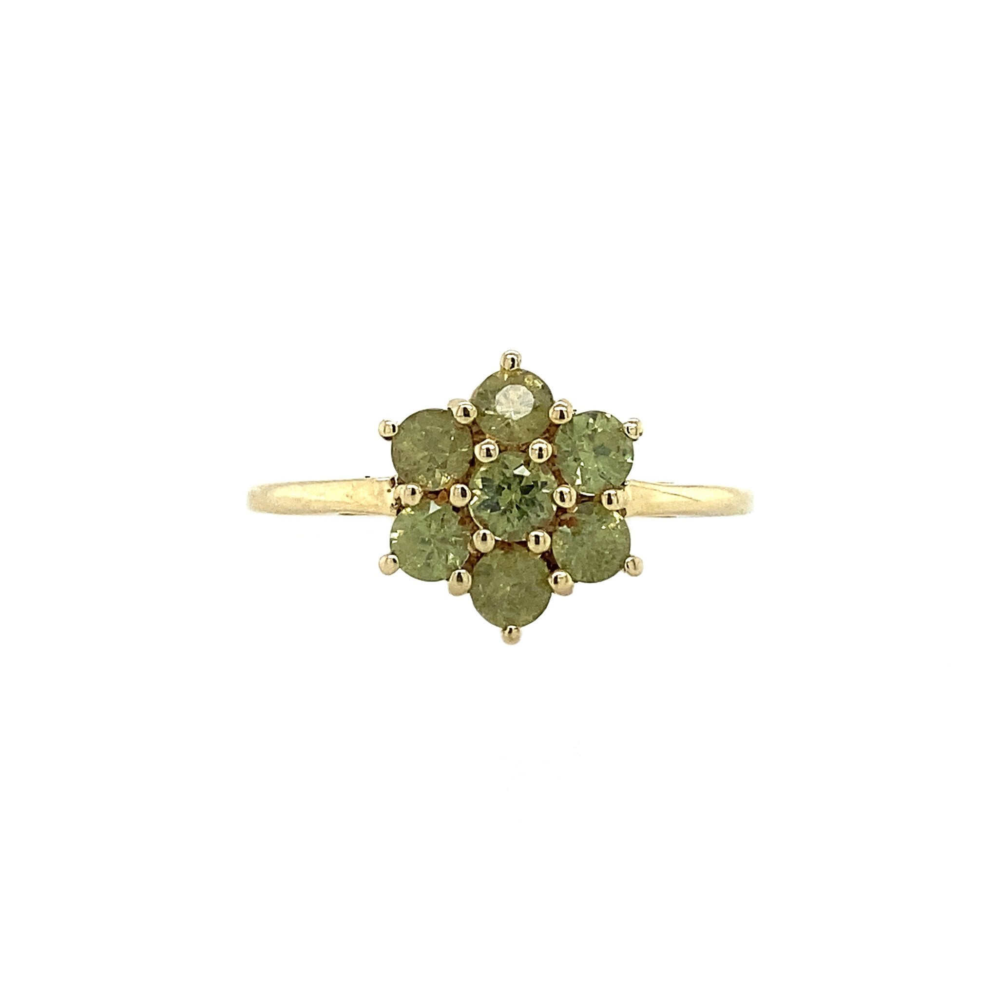 Entourage ring met peridot 9 krt