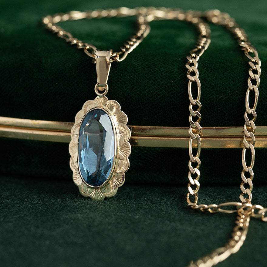 Gouden vintage figaro collier 14 krt