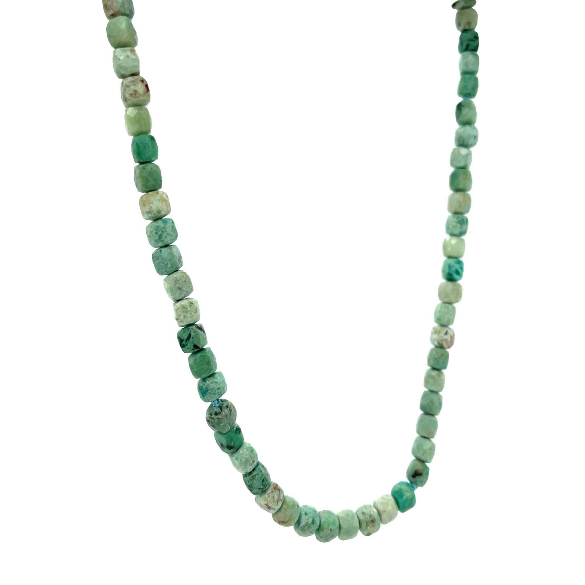 Vintage turquoise necklace with gold clasp 14 kt