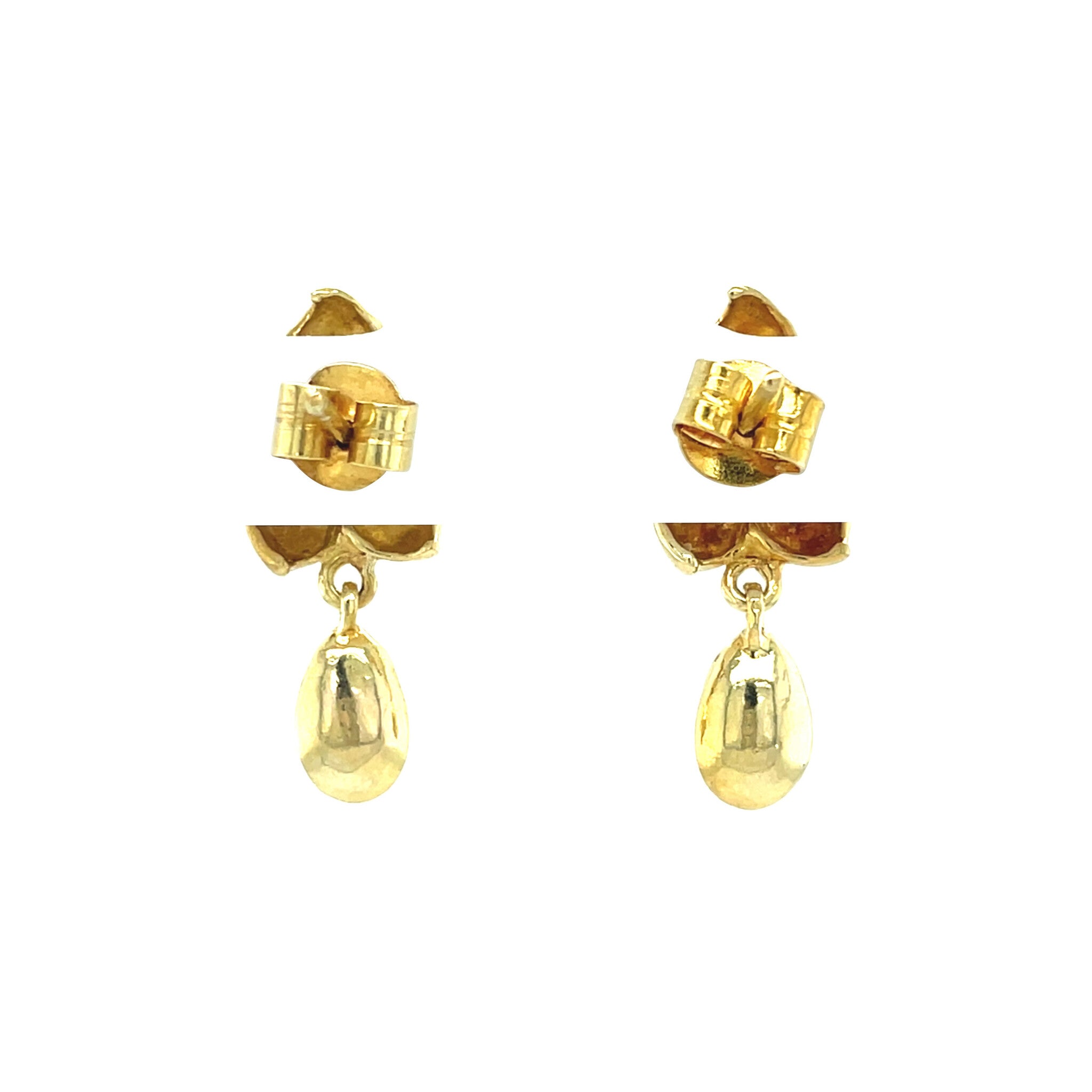 Gouden vintage bloem oorstekers 18 kt