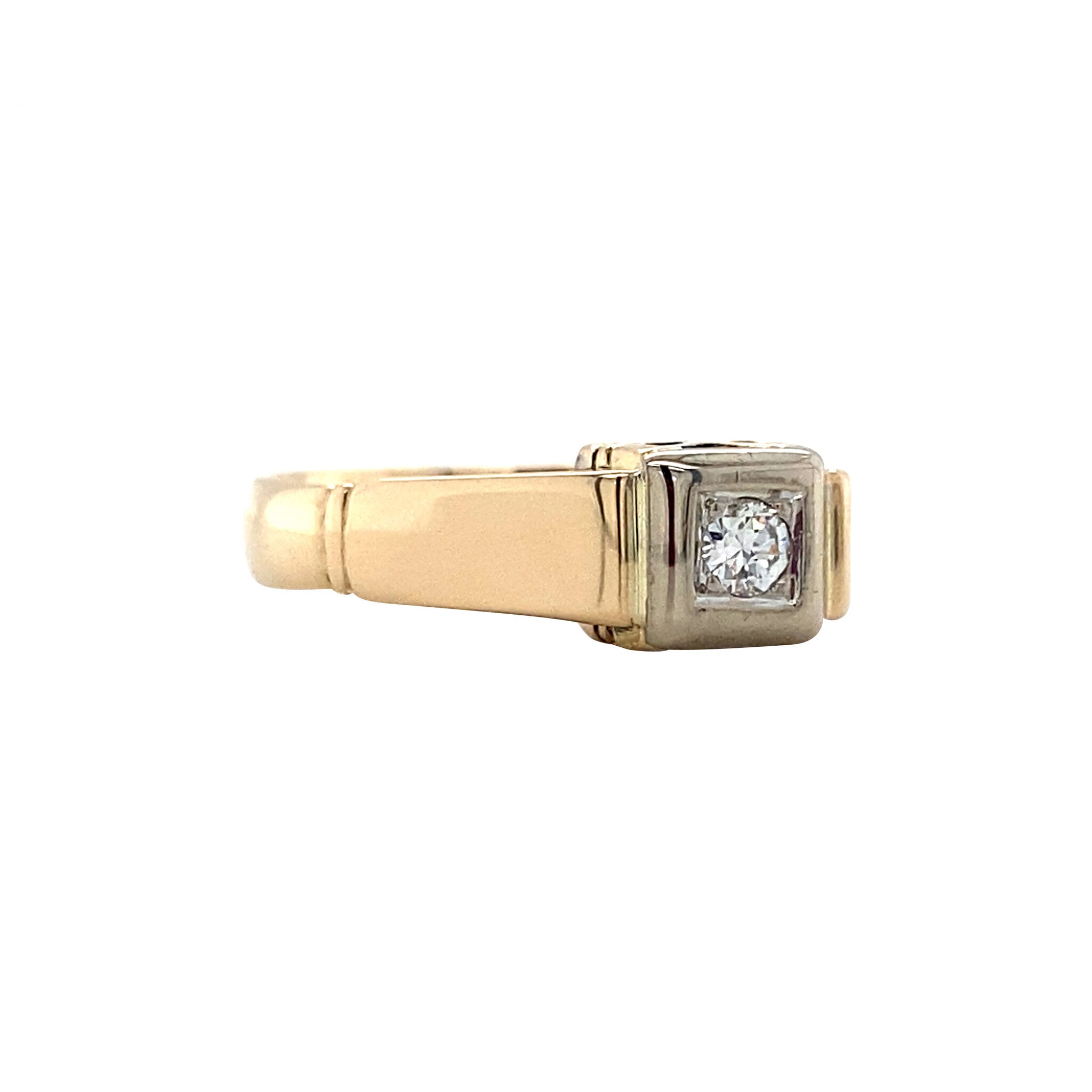Gold vintage ring with diamond 14 kt