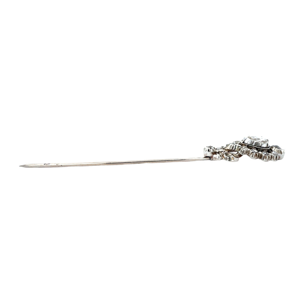 Zilveren vintage broche met roosdiamant 835