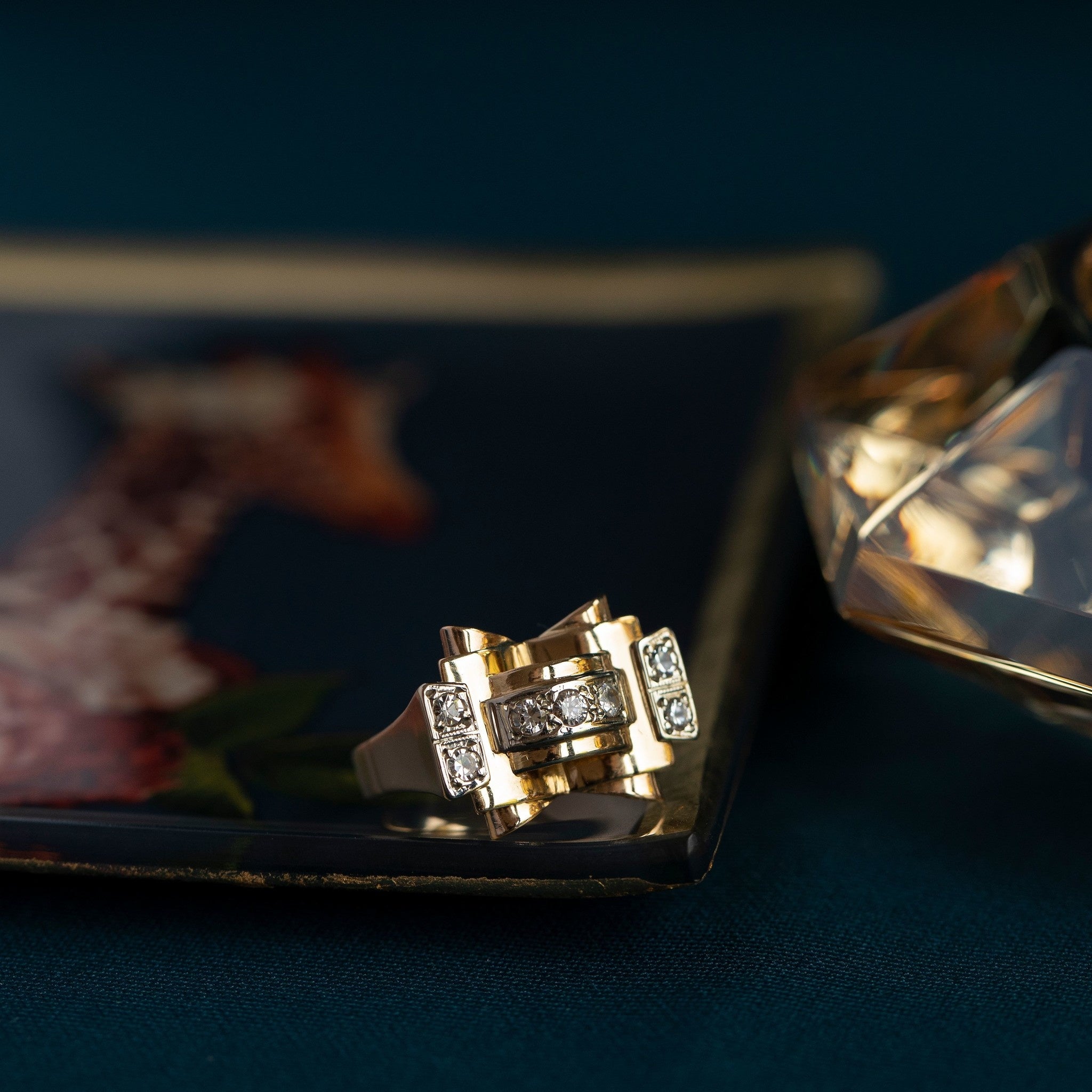 Gouden ring met diamant 18 krt