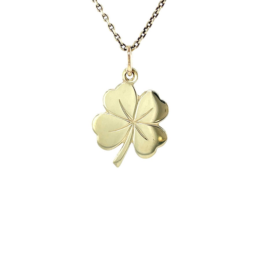 14 kt gold four-leaf clover pendant