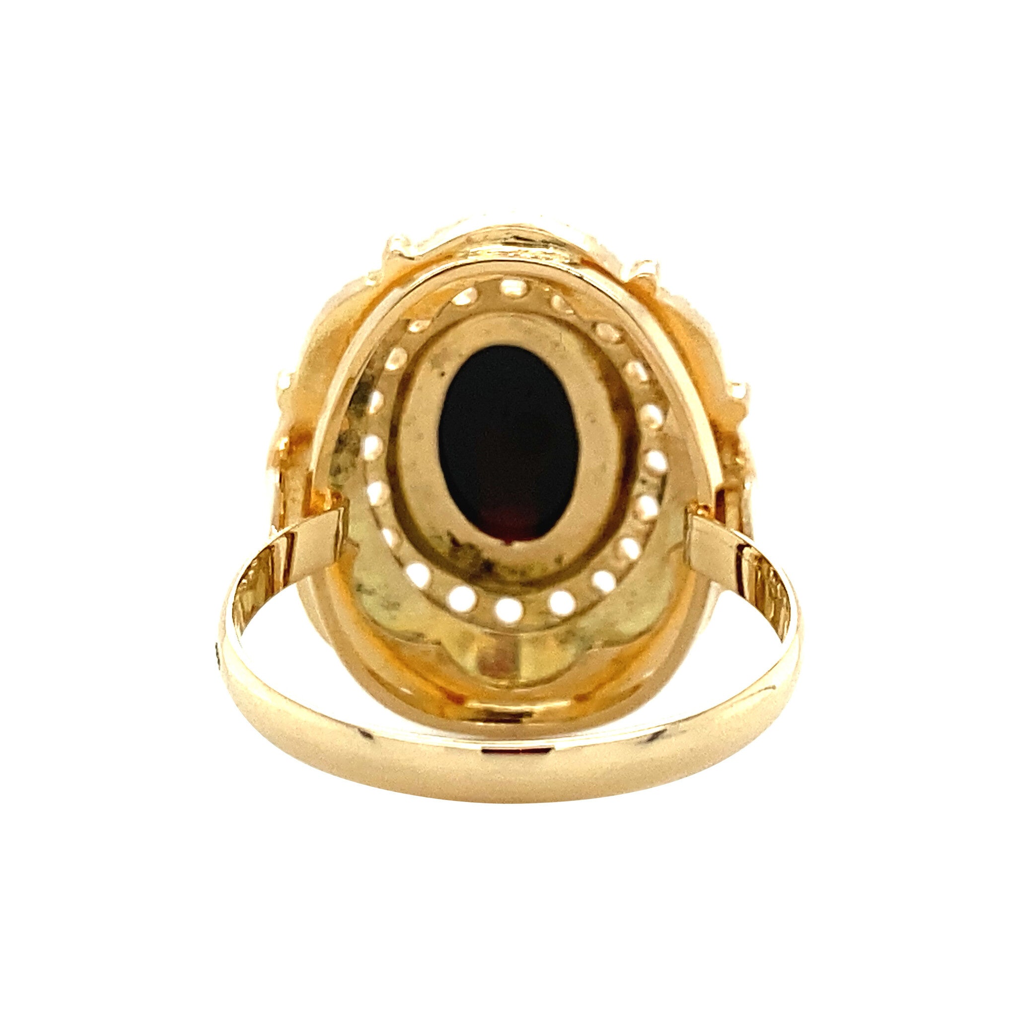 Gouden ring met granaat 14 krt