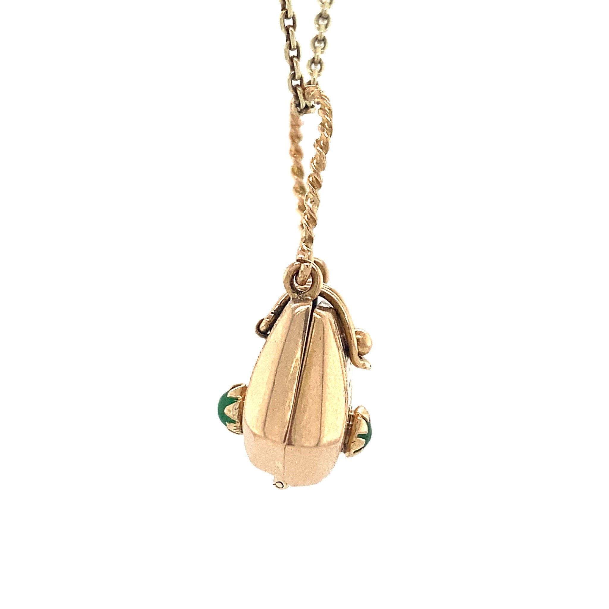 Gouden hanger tas met glassteentje 14 krt
