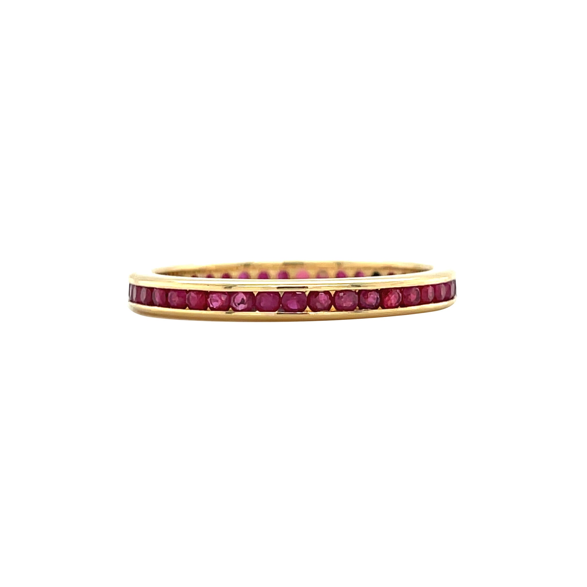 Gold vintage alliance ring with ruby 18 kt