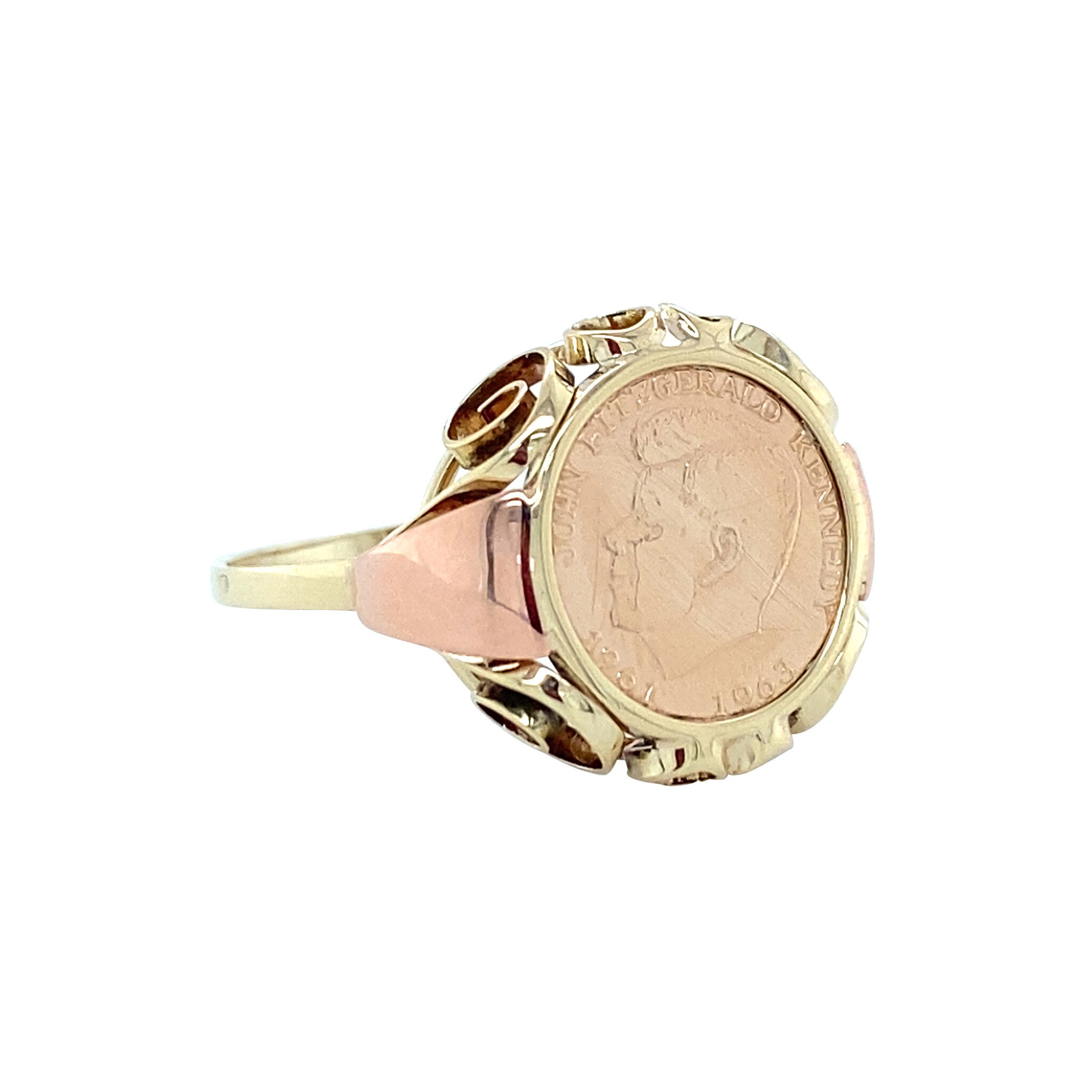 Gouden vintage munt ring 14 krt